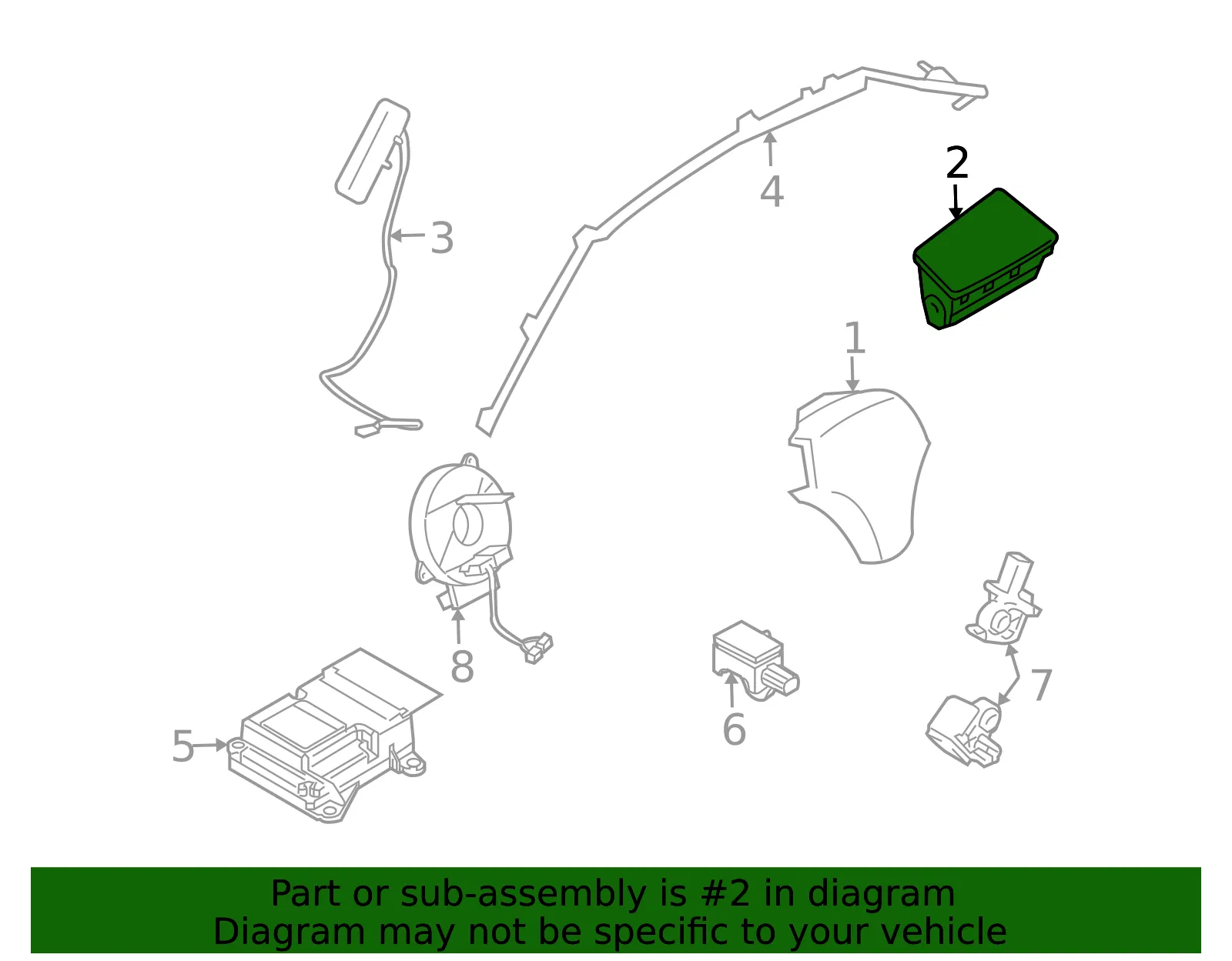 Instrument Panel Air Bag - Mazda (bbm457k50c) - view 2