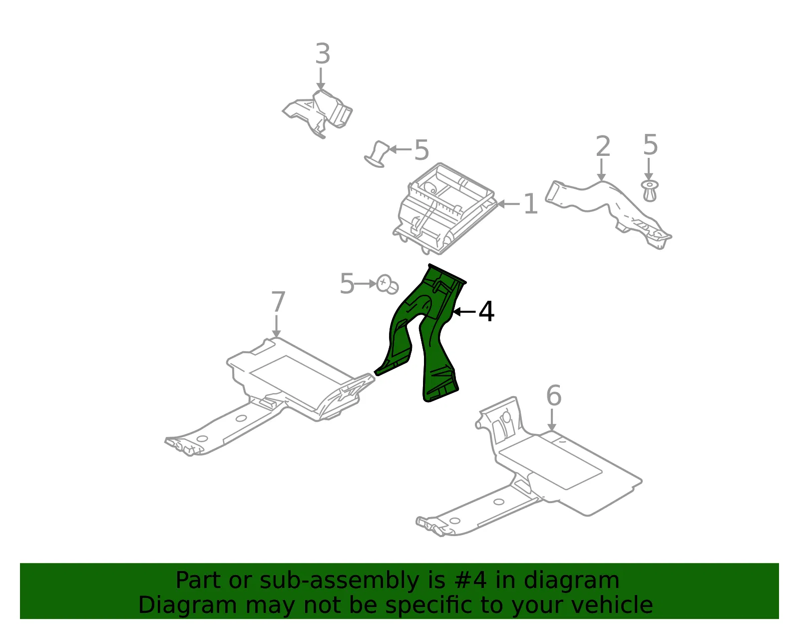 Instrument Panel Air Duct - Mazda (bbm461271b) - view 2