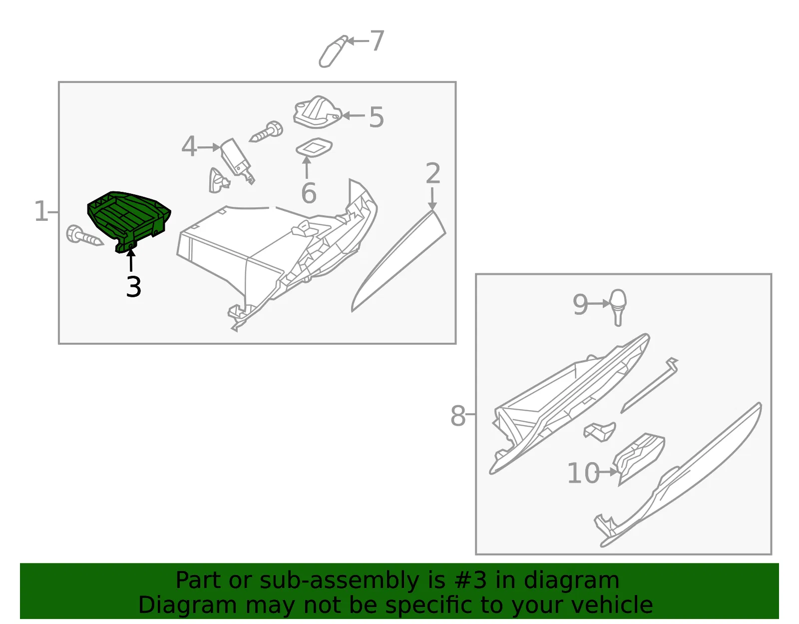 Glove Box Bracket - Mazda (bbm464102a) - view 2
