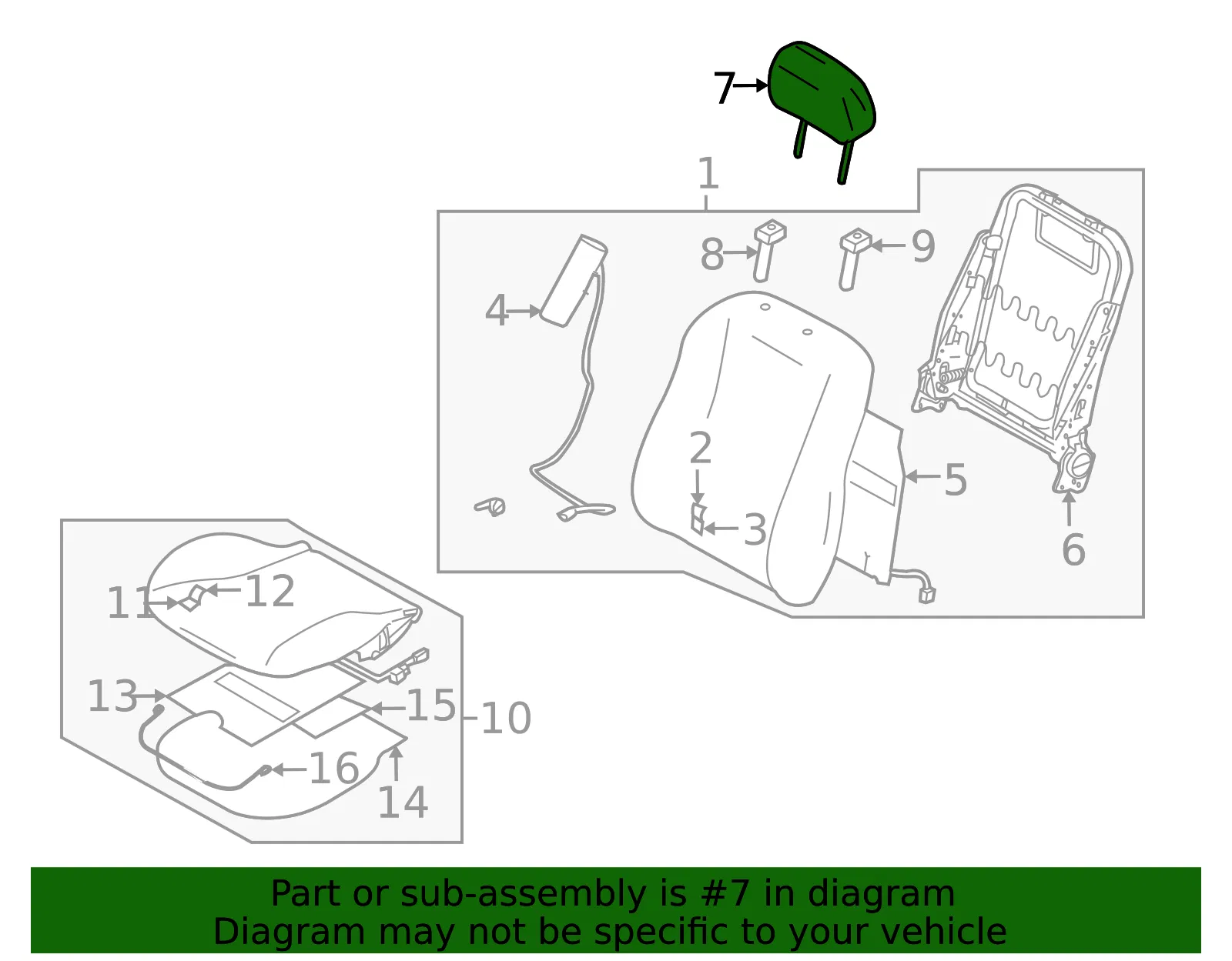 Headrest - Mazda (bbm48814002) - view 2