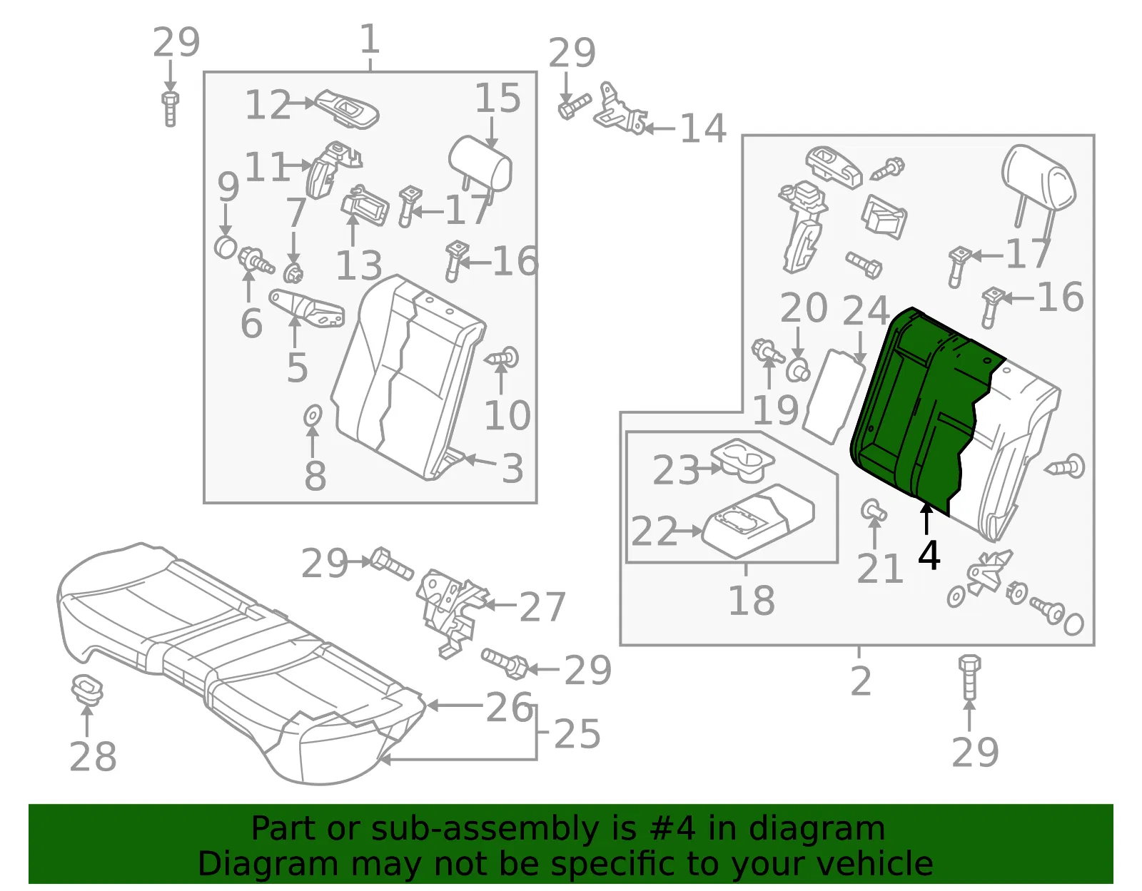 Seat Back Cushion Cover - Mazda (bbm488451b02) - view 2