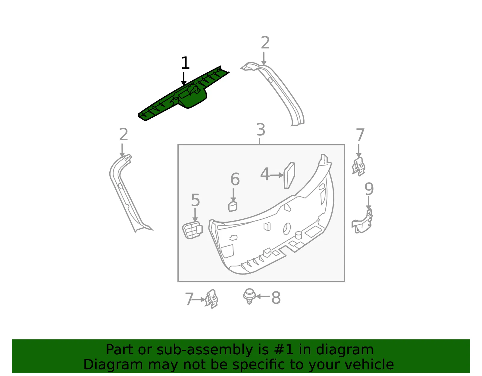 Lift-Gate Trim - Mazda (bbn968930a) - view 2