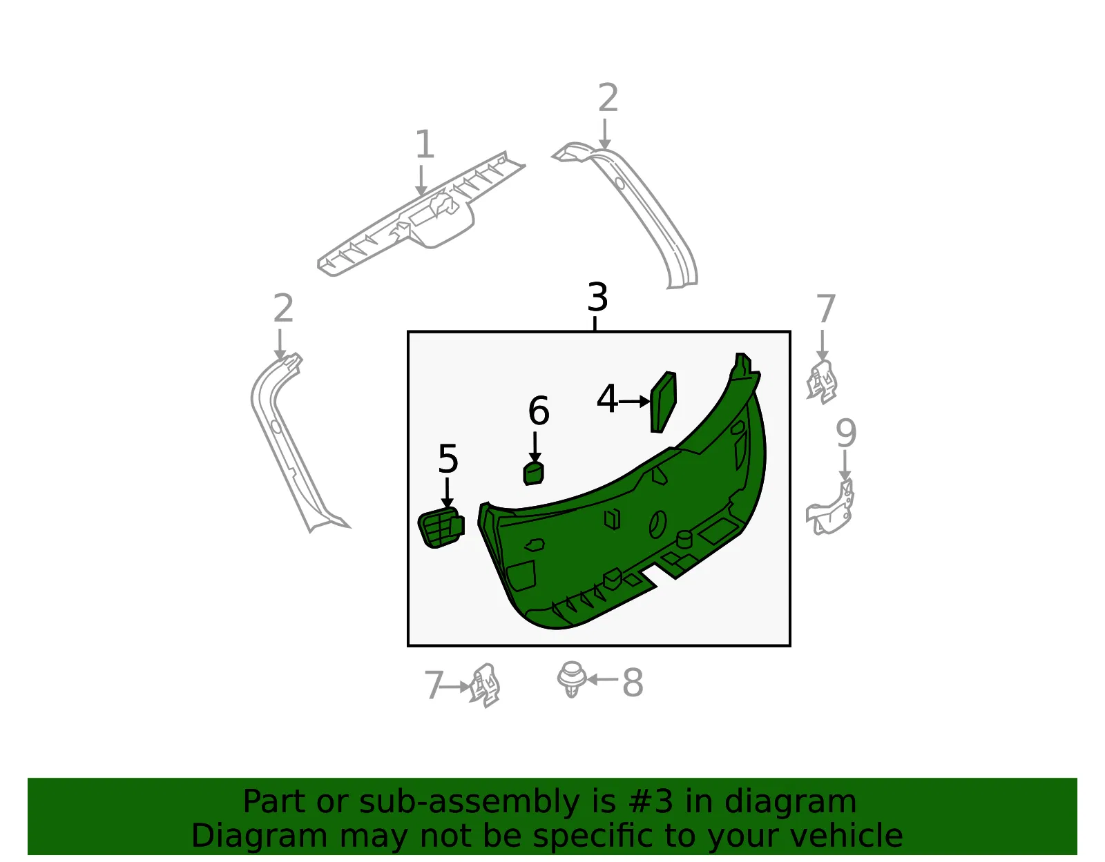 Lift-Gate Trim - Mazda (bbn968960h) - view 2