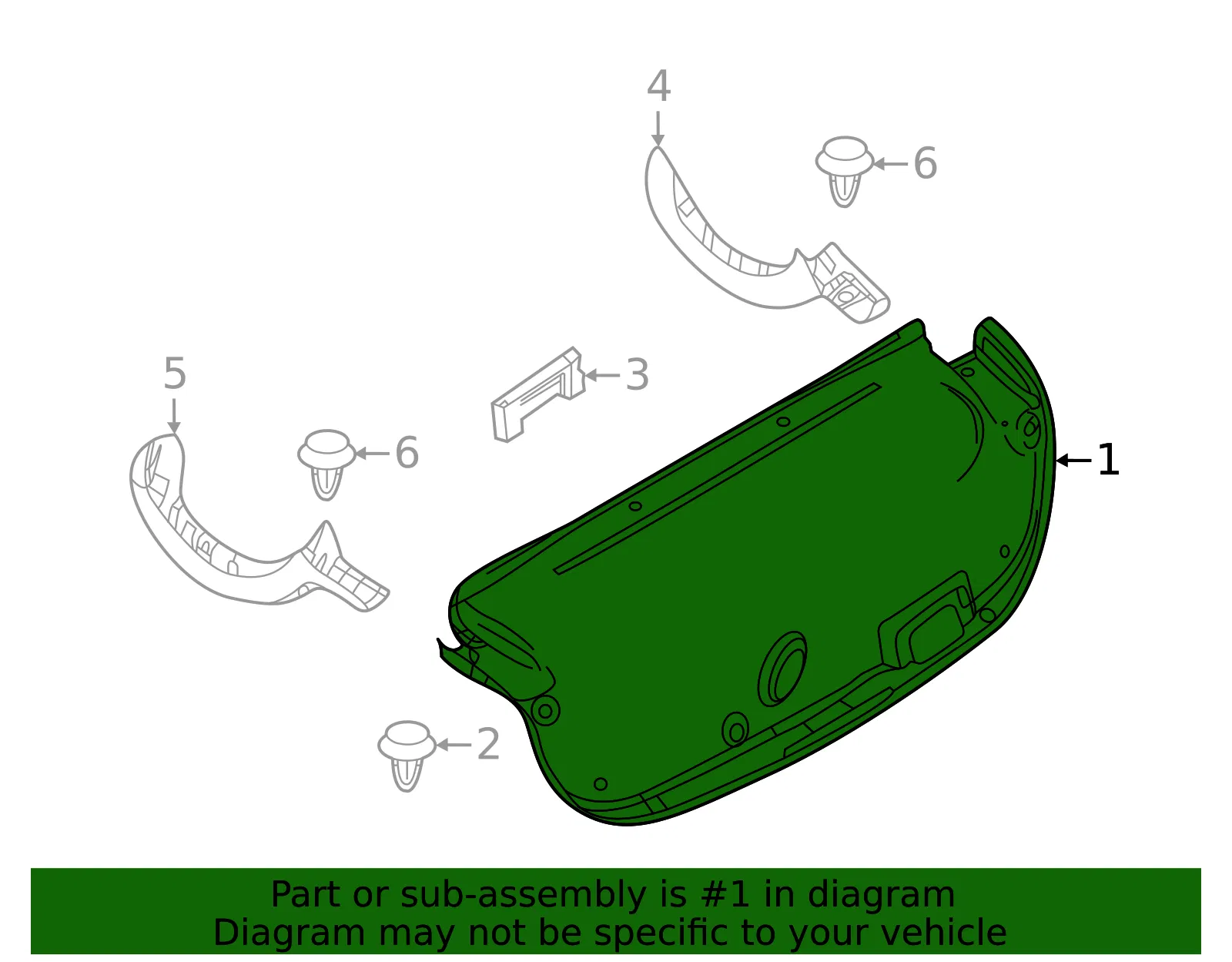 Trunk Lid Trim - Mazda (bcjh688w1a) - view 2