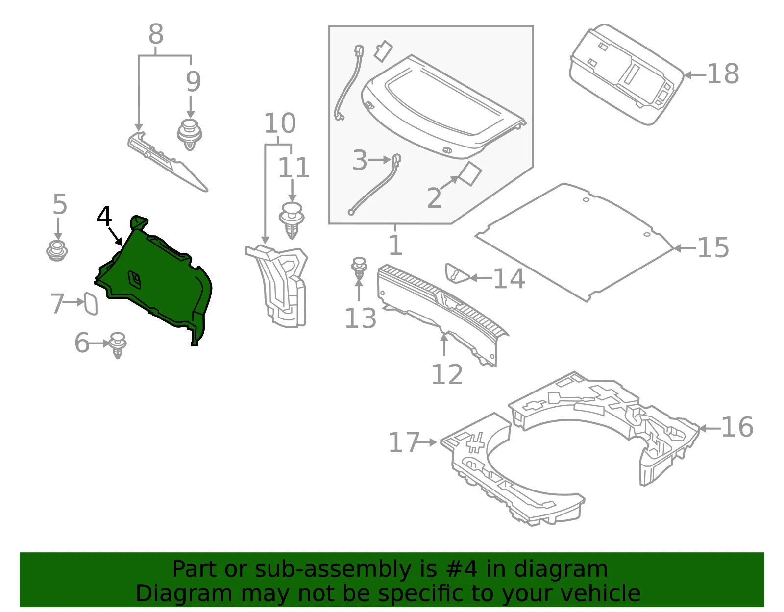 Trunk Side Trim - Mazda (bckd68850a02) - view 2
