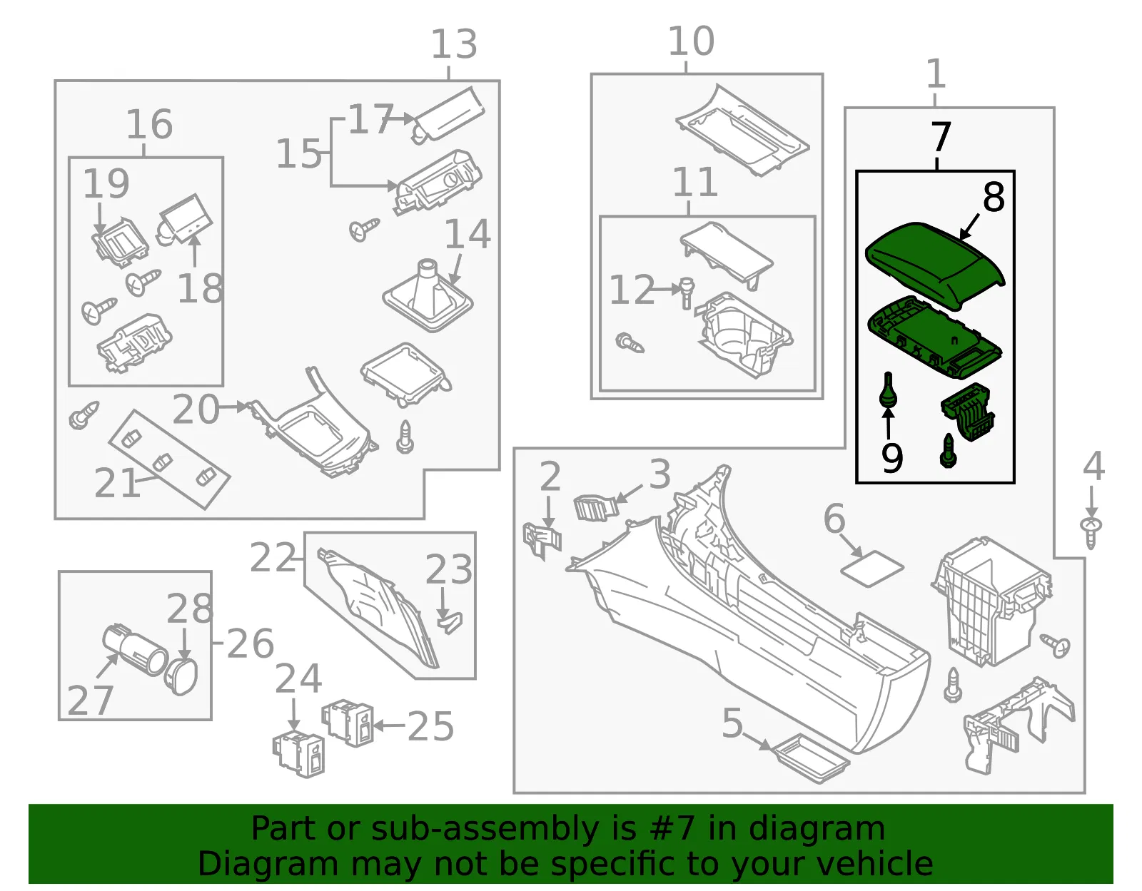 Console Armrest - Mazda (bcn76445002) - view 2