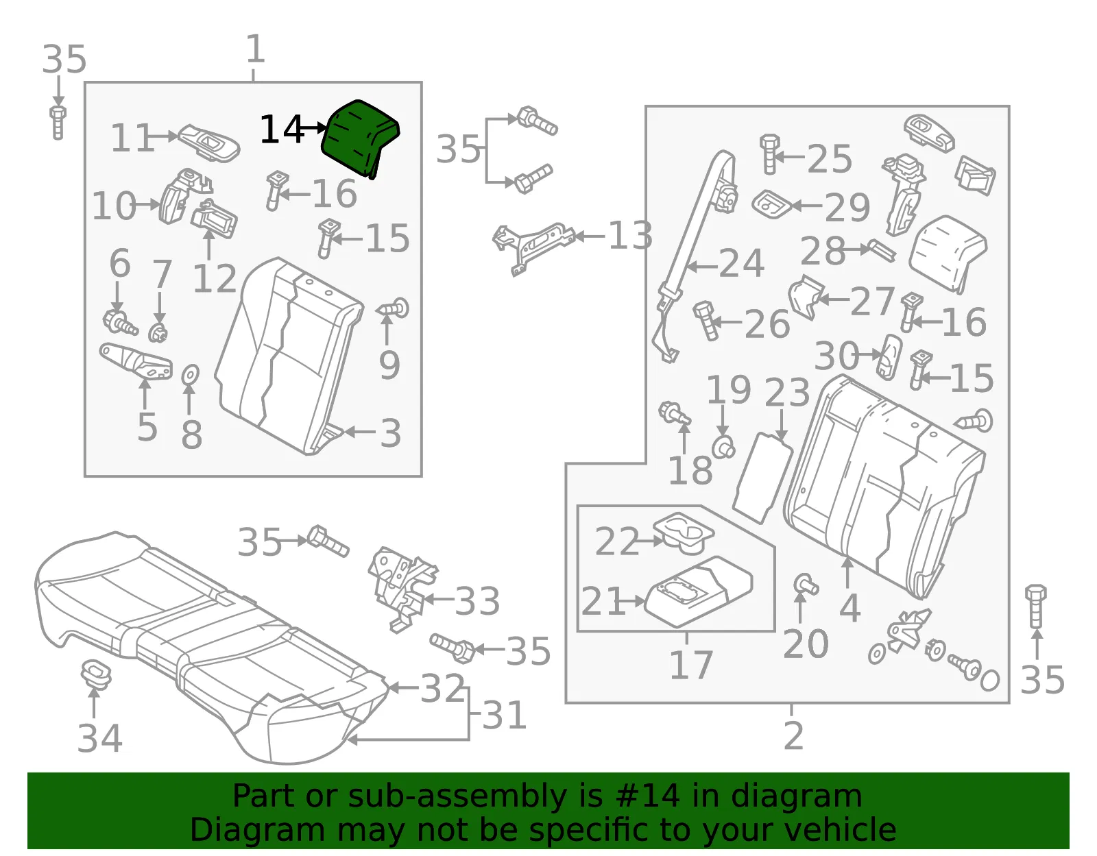 Headrest - Mazda (bcr68824002) - view 2