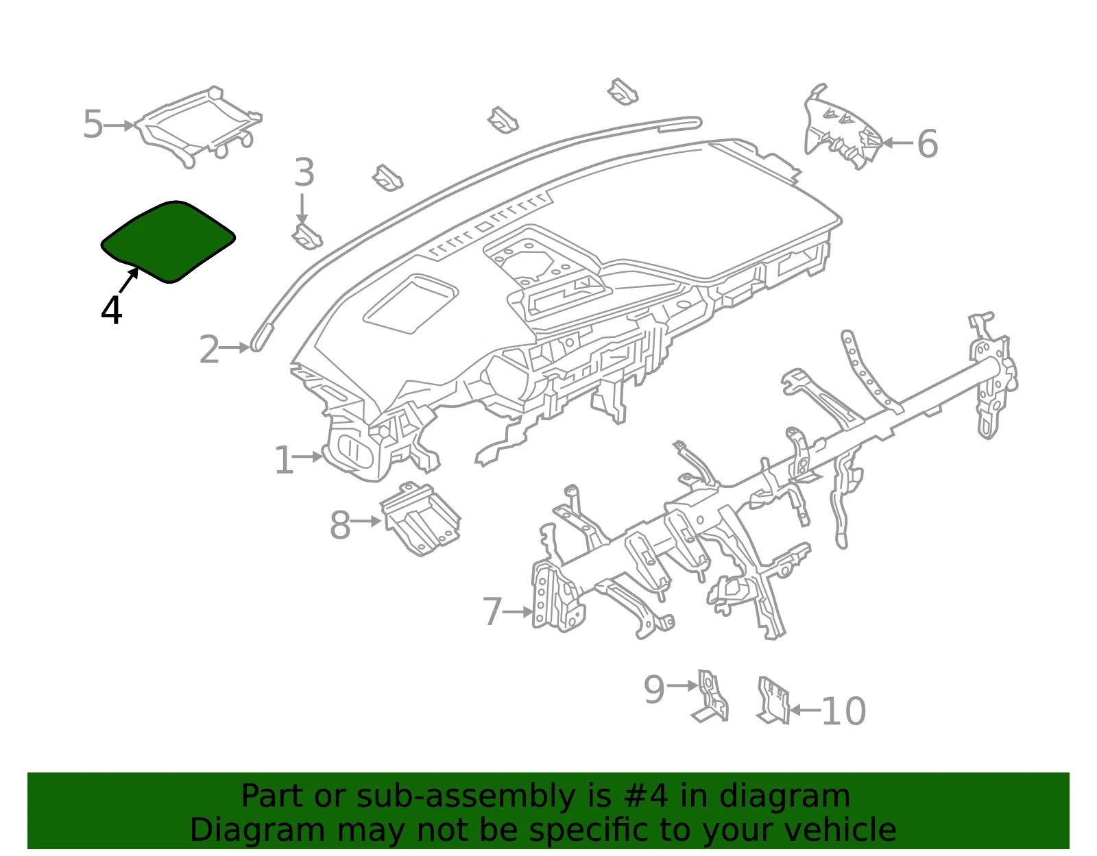 Instrument Panel Cover - Mazda (bdgf55225) - view 2