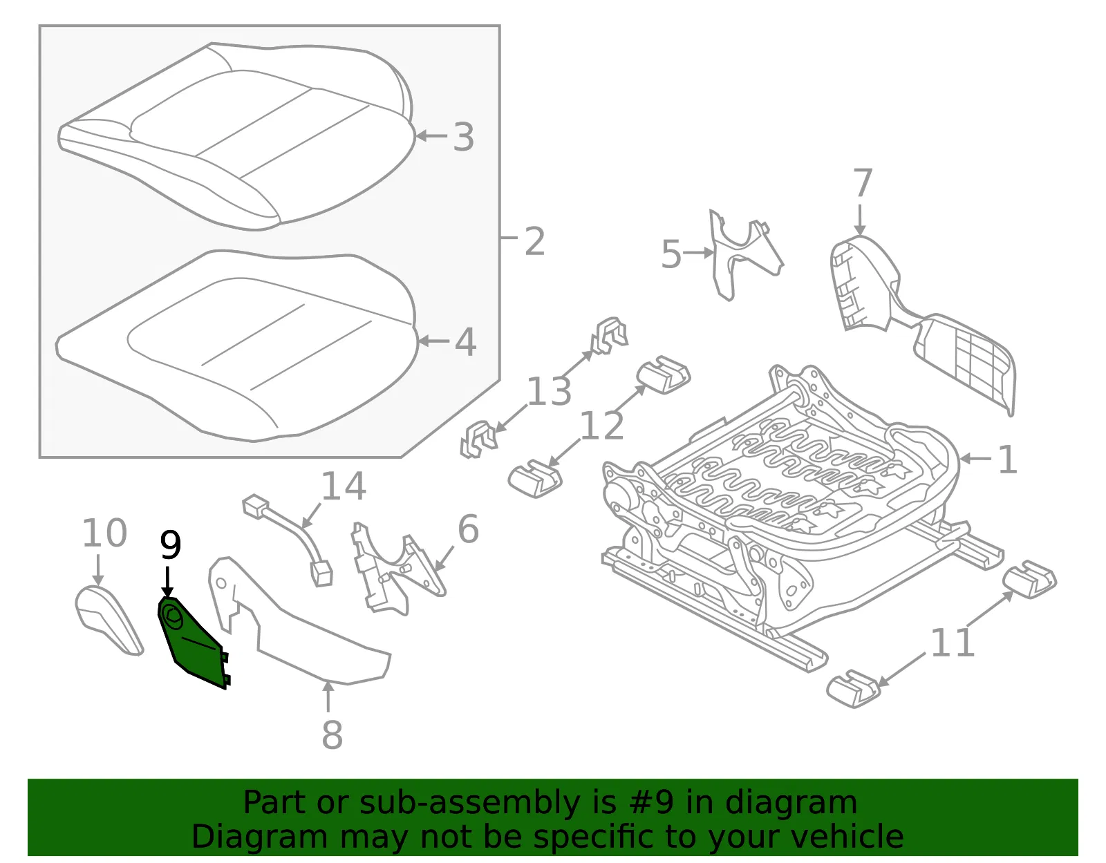 Seat Trim Panel Cap - Mazda (bdgf57046a02) - view 2