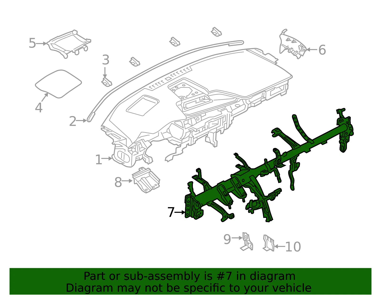 Instrument Panel Cross-Member - Mazda (bdgf60420) - view 2