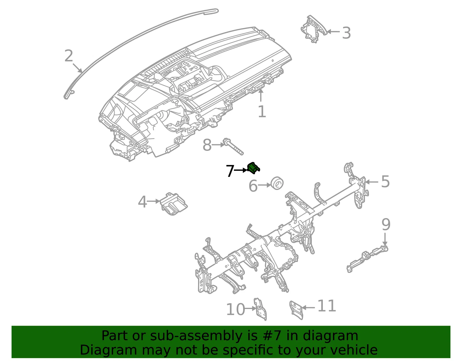 Instrument Panel Cross-Member Nut - Mazda (bdgf60440) - view 2