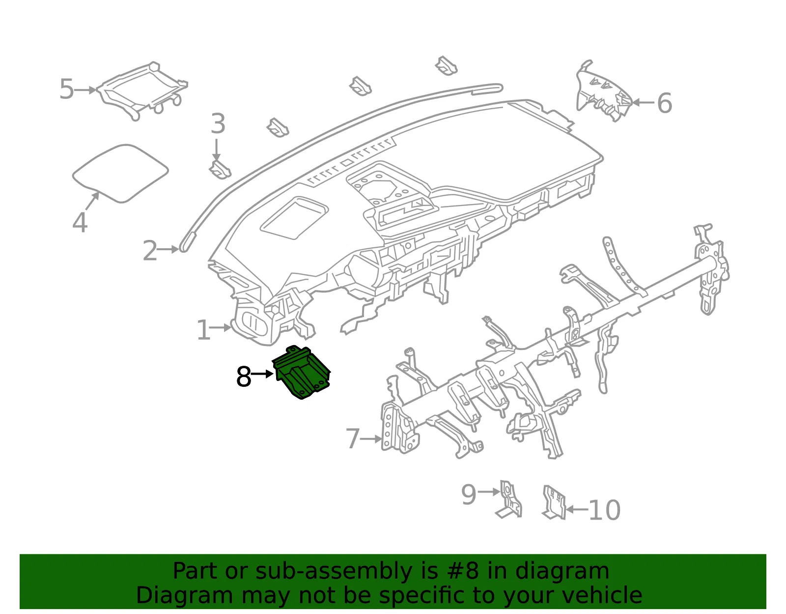 Instrument Panel Cross-Member Bracket - Mazda (bdgf60490) - view 2