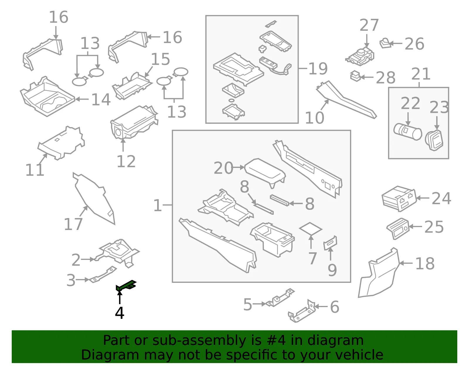Front Console Lower Bracket - Mazda (bdgf6432x) - view 2