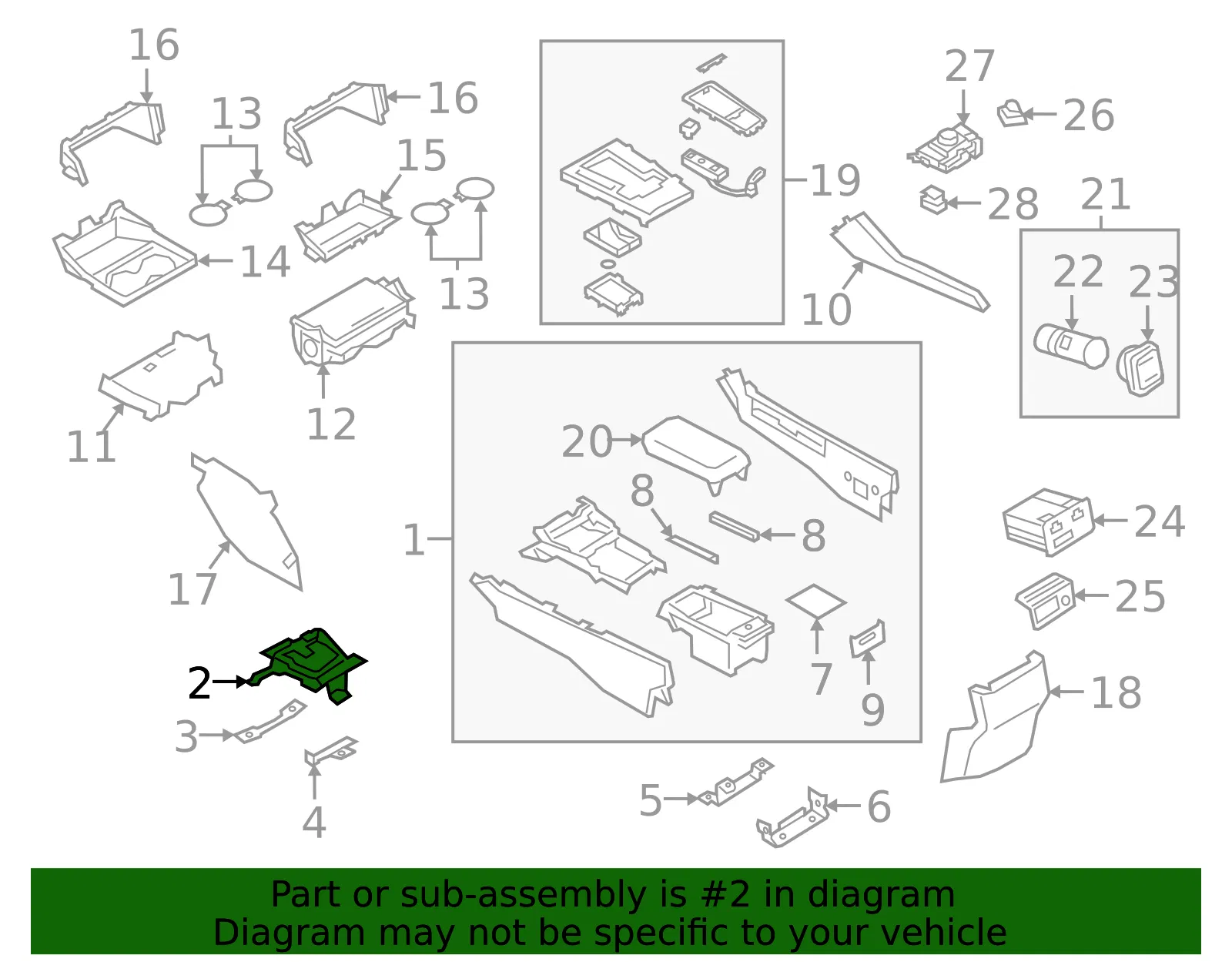 Front Console Front Bracket - Mazda (bdgf6433x) - view 2
