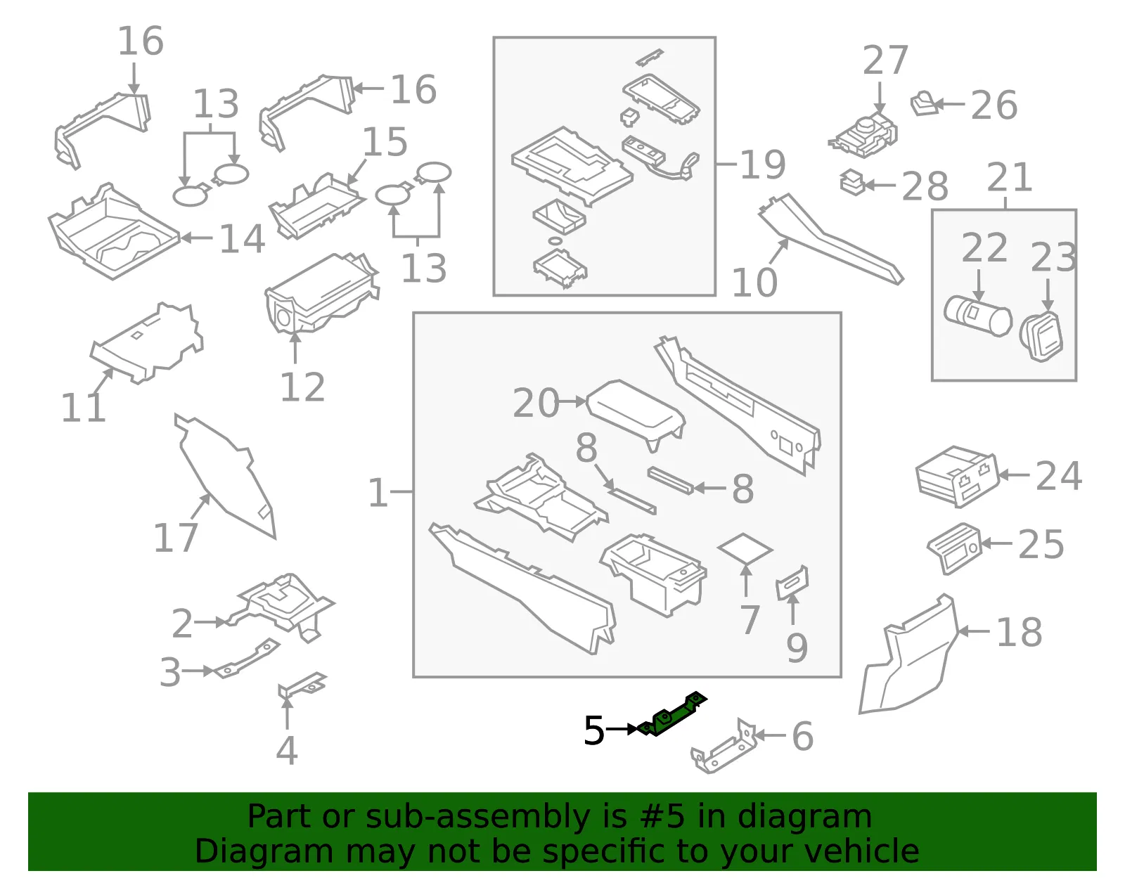 Front Console Center Bracket - Mazda (bdgf6441x) - view 2