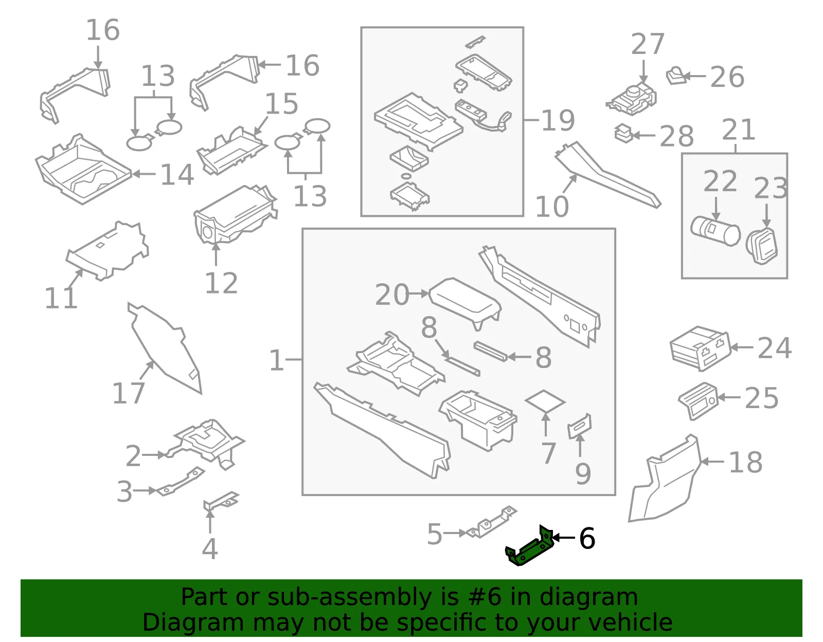 Front Console Rear Bracket - Mazda (bdgf6442x) - view 2
