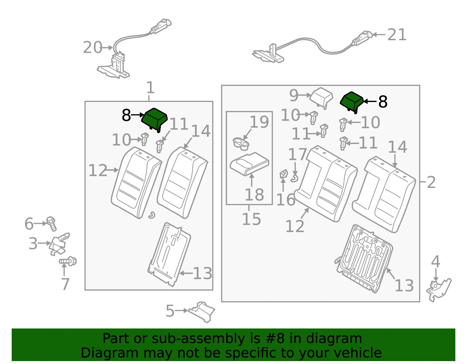 Headrest, Outer - Mazda (bdgf8824002) - view 2