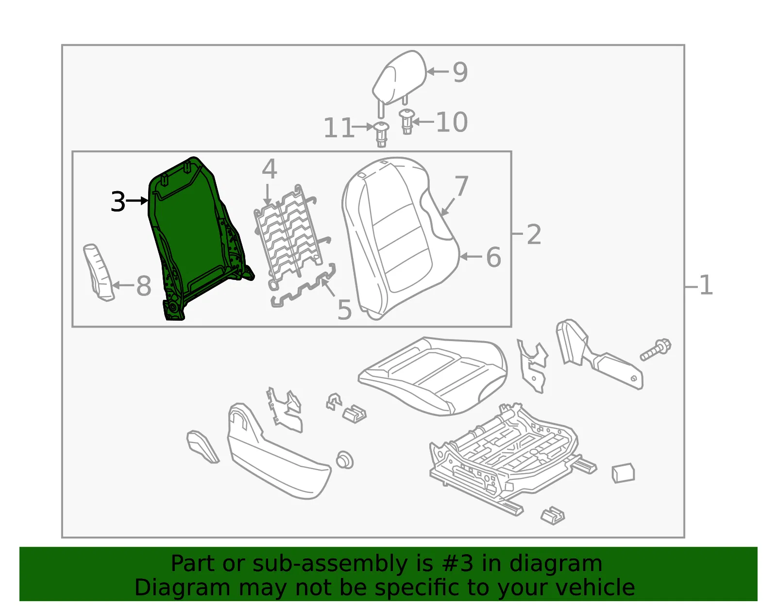 Seat Back Frame - Mazda (bdgf88630) - view 2