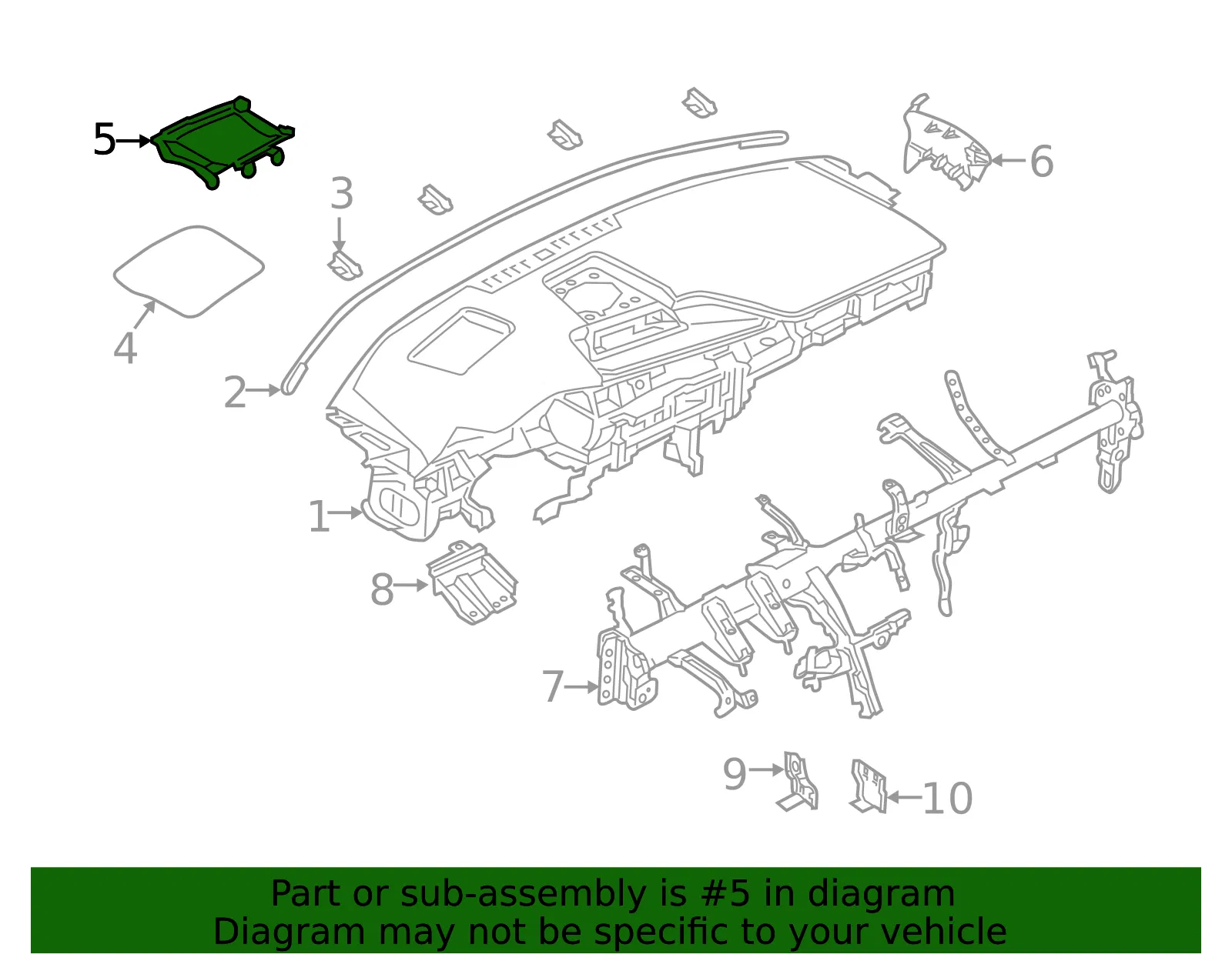 Instrument Panel Cover - Mazda (bdgg55225) - view 2