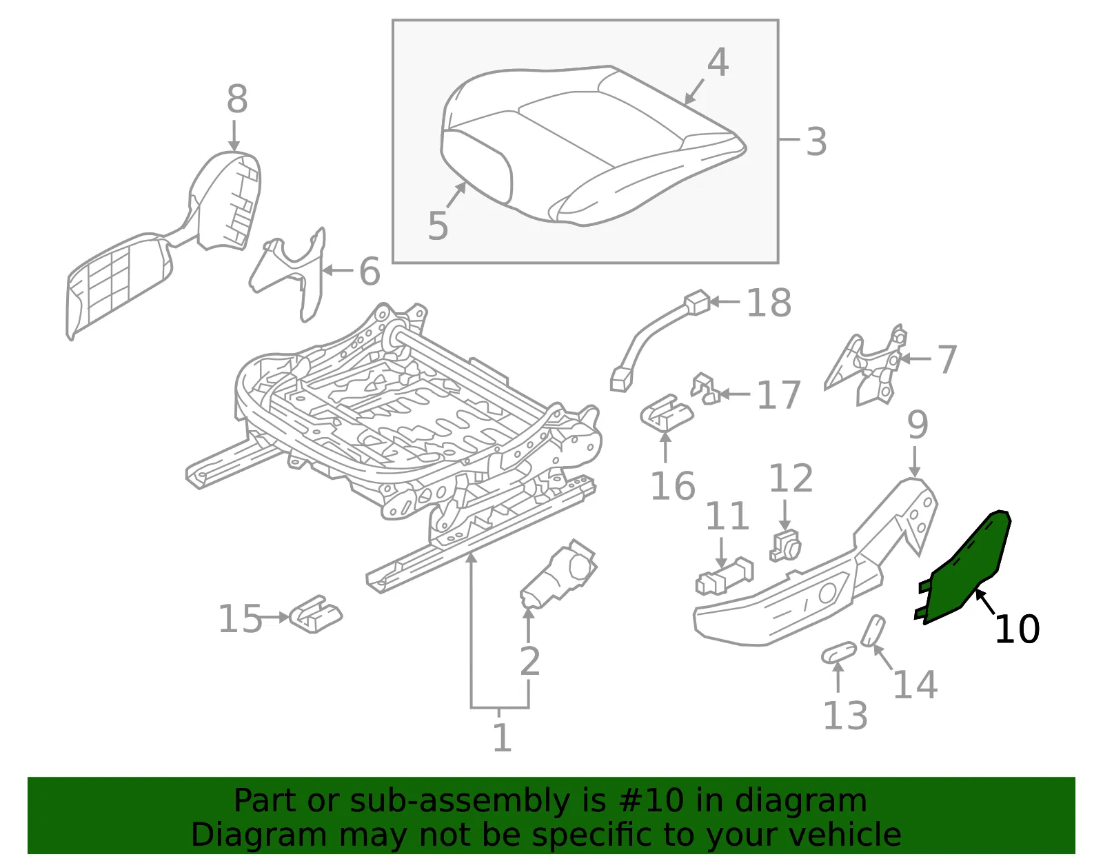 Seat Trim Panel Cap - Mazda (bdhw57096a02) - view 2