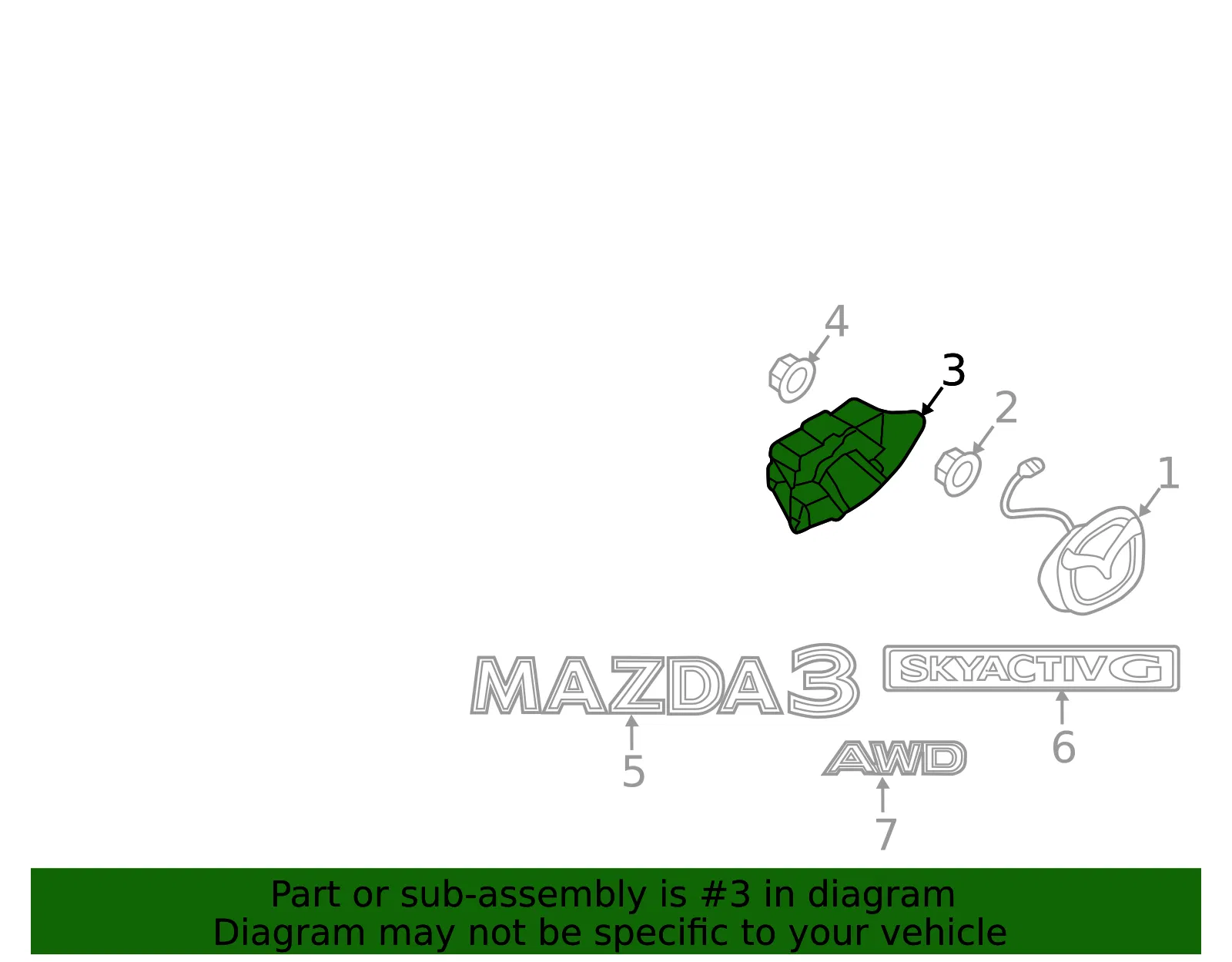 Bracket Rear Finisher - Mazda (bdmt50854e) - view 2