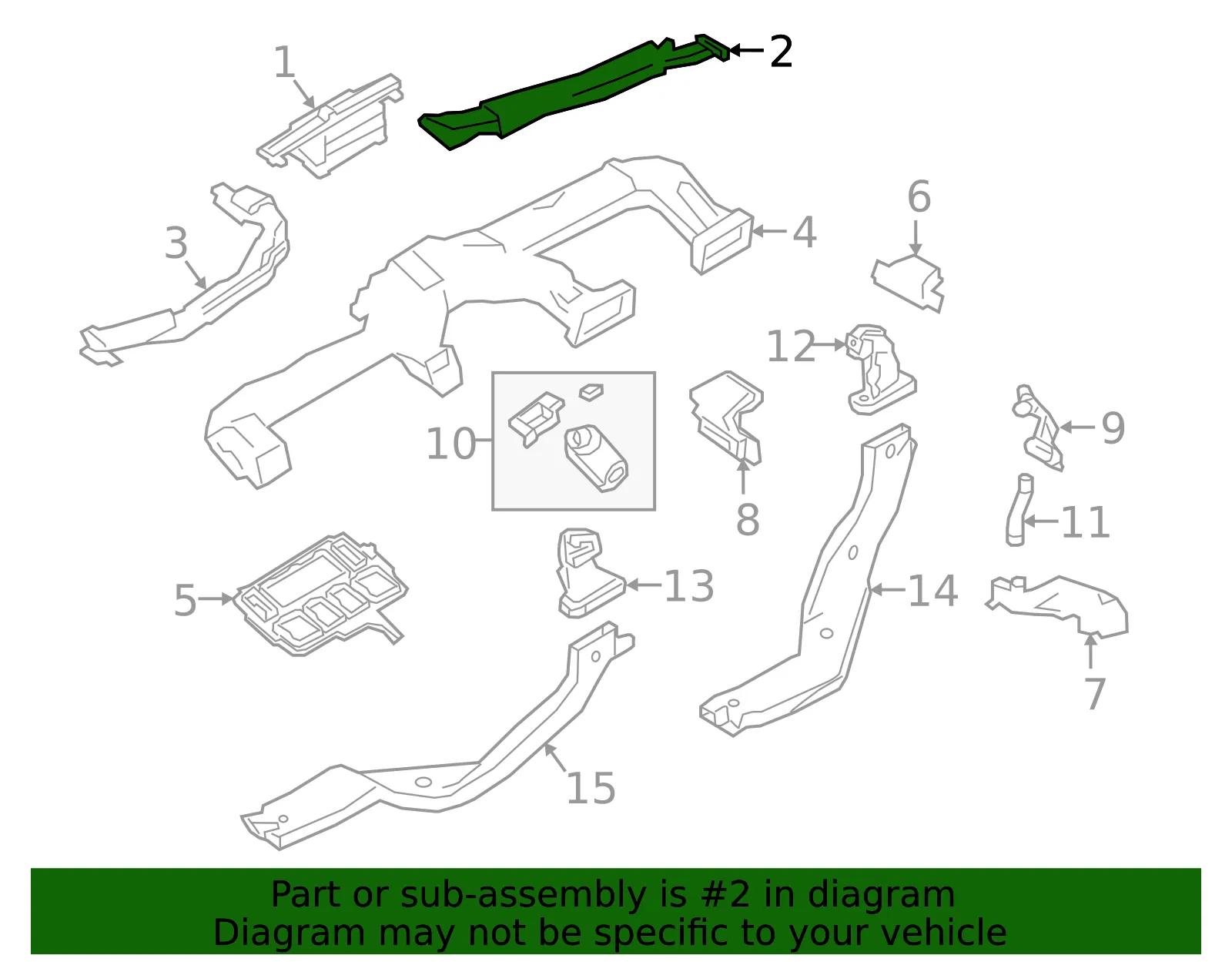 Instrument Panel Air Duct - Mazda (bdts60180a) - view 2