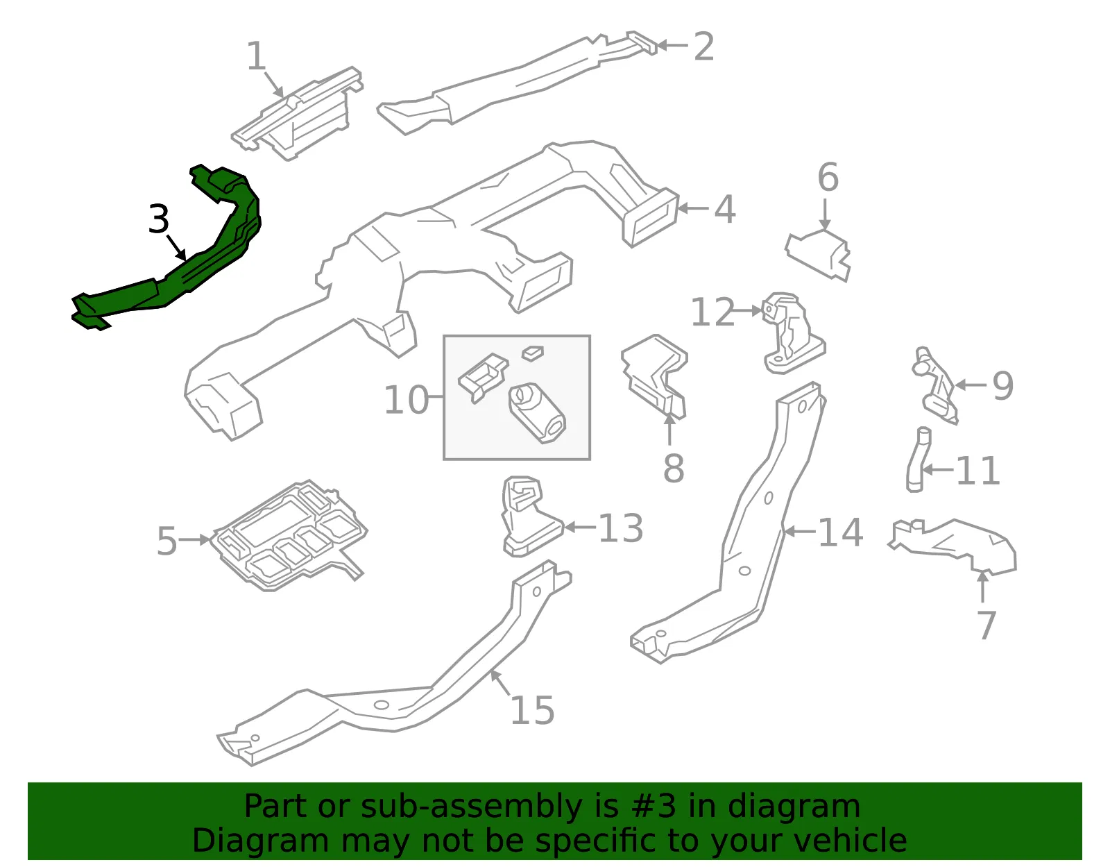 Instrument Panel Air Duct - Mazda (bdts60190a) - view 2