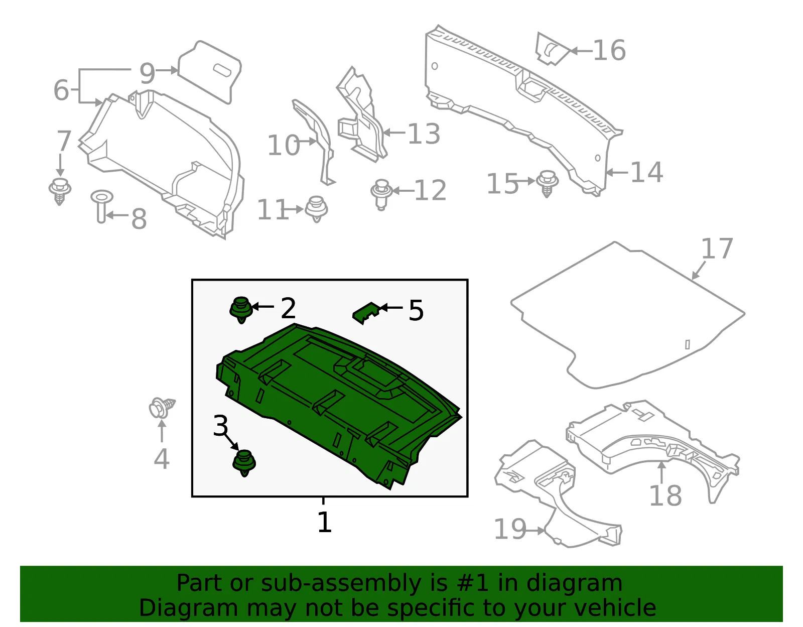 Pkg Tray Trim - Mazda (bdts683a0b02) - view 2