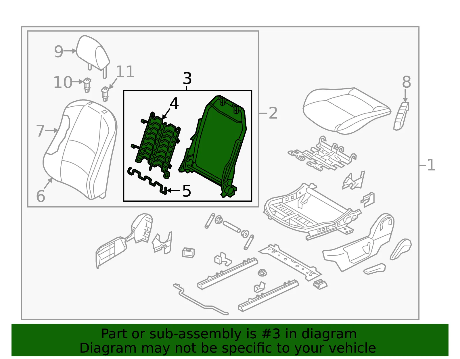 Seat Back Frame - Mazda (bdts88680) - view 2