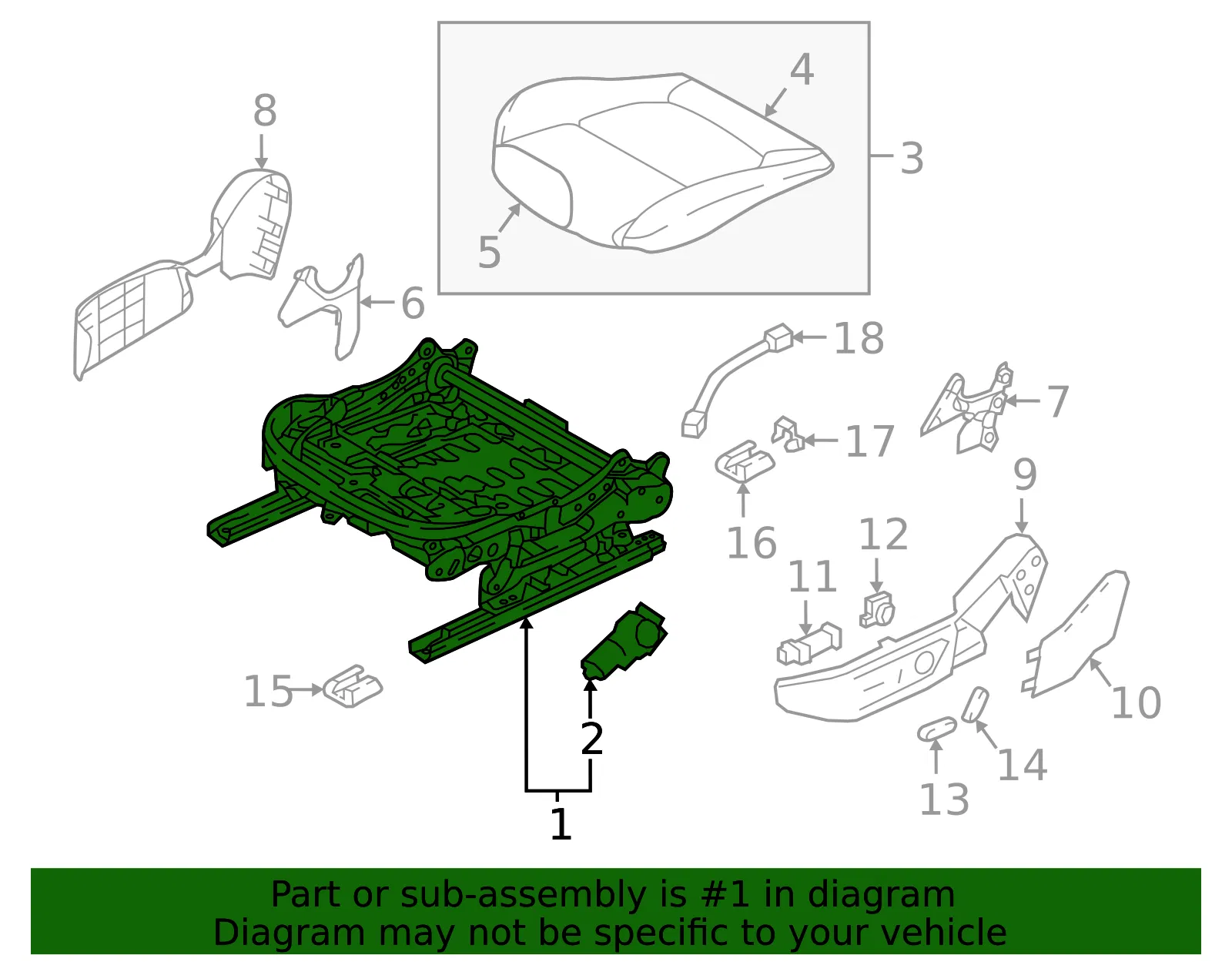 Seat Frame - Mazda (bdwk88af0a) - view 2
