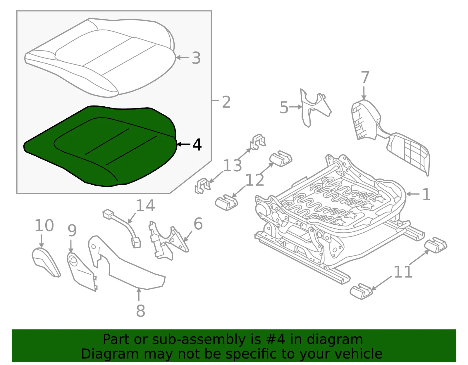 Seat Cushion Pad - Mazda (bdwp8811xb) - view 2