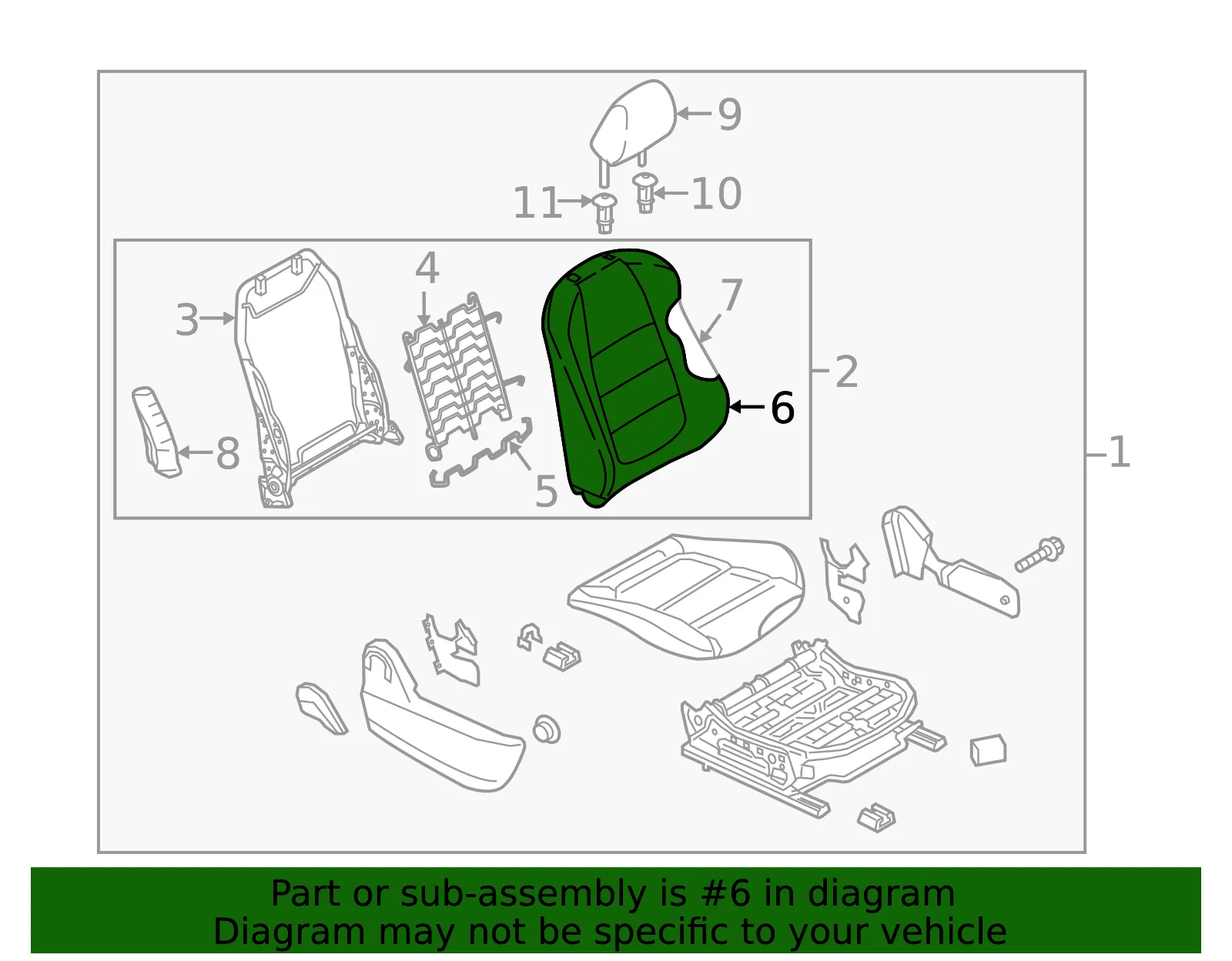 Seat Back Cushion Cover - Mazda (bdwp8813102) - view 2
