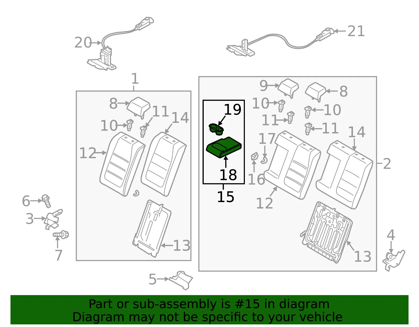 Armrest Assembly - Mazda (bdwp883b002) - view 2
