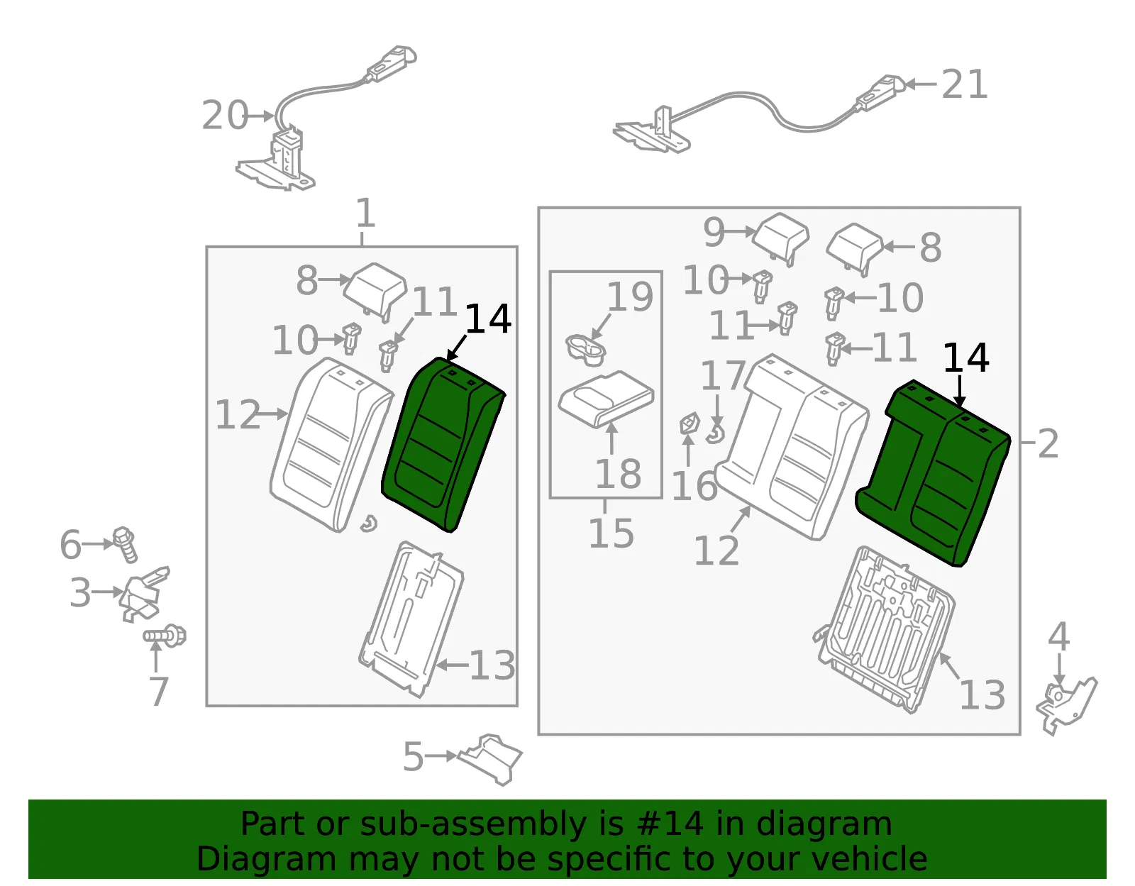 Seat Back Cushion Cover - Mazda (bdwp8845102) - view 2