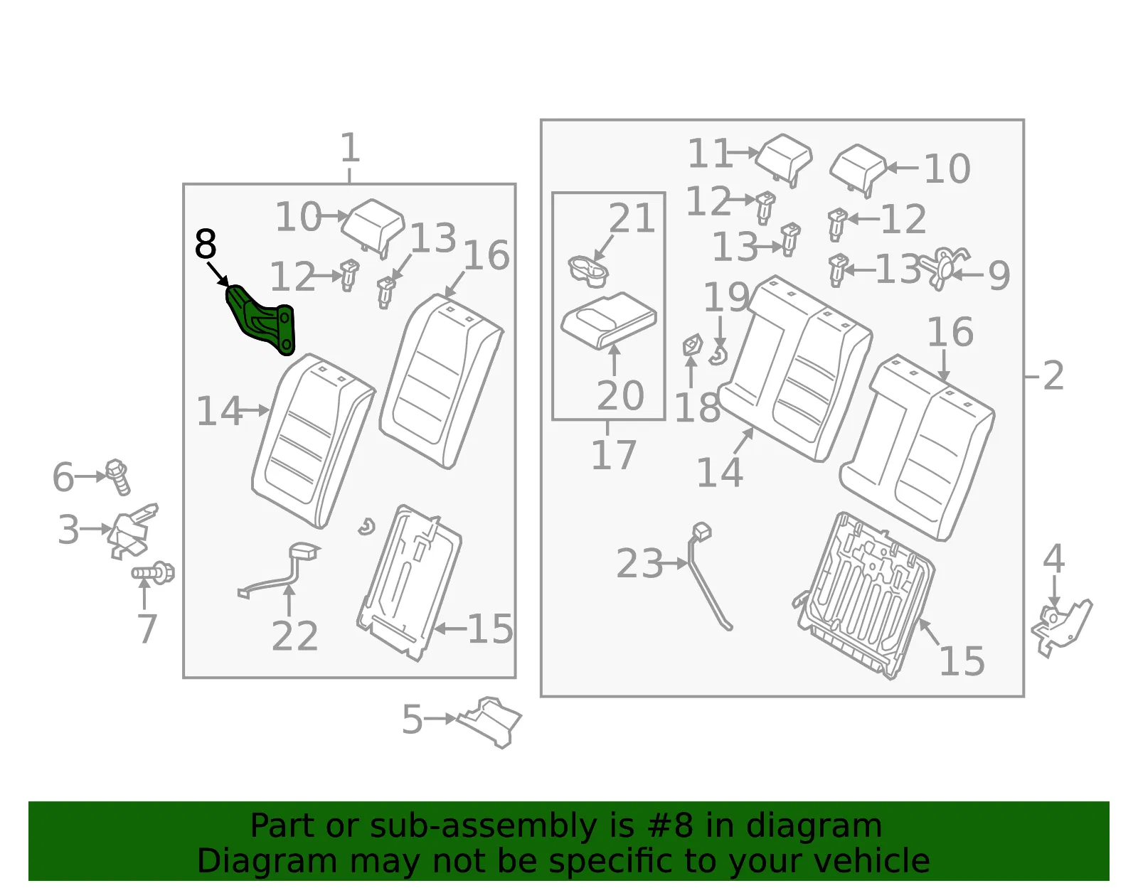 Folding Seat Lock Striker - Mazda (bemd57510) - view 2