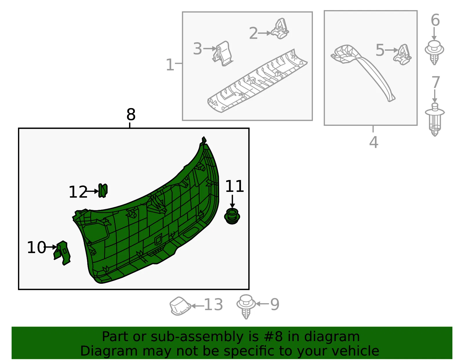 Lower Gate Trim - Mazda (bemd68960a02) - view 2
