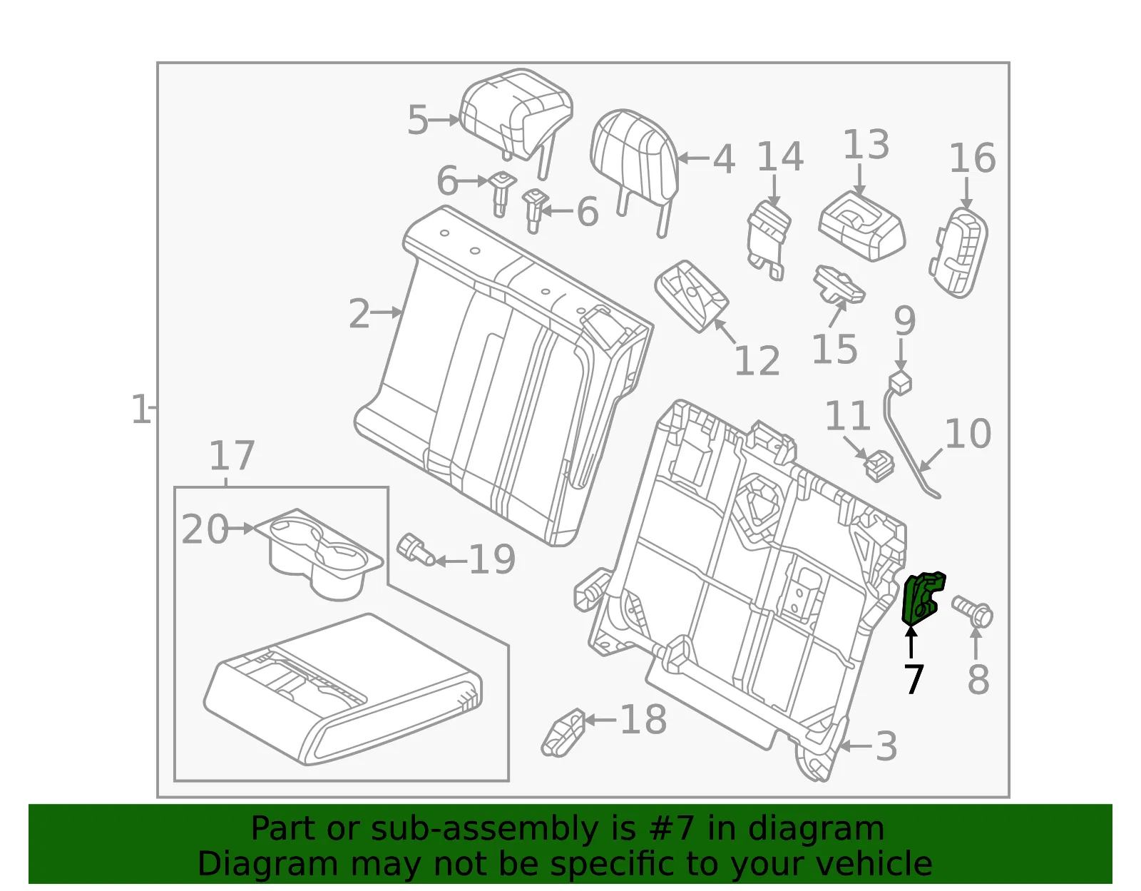 Folding Seat Lock Striker - Mazda (bemd88470) - view 2