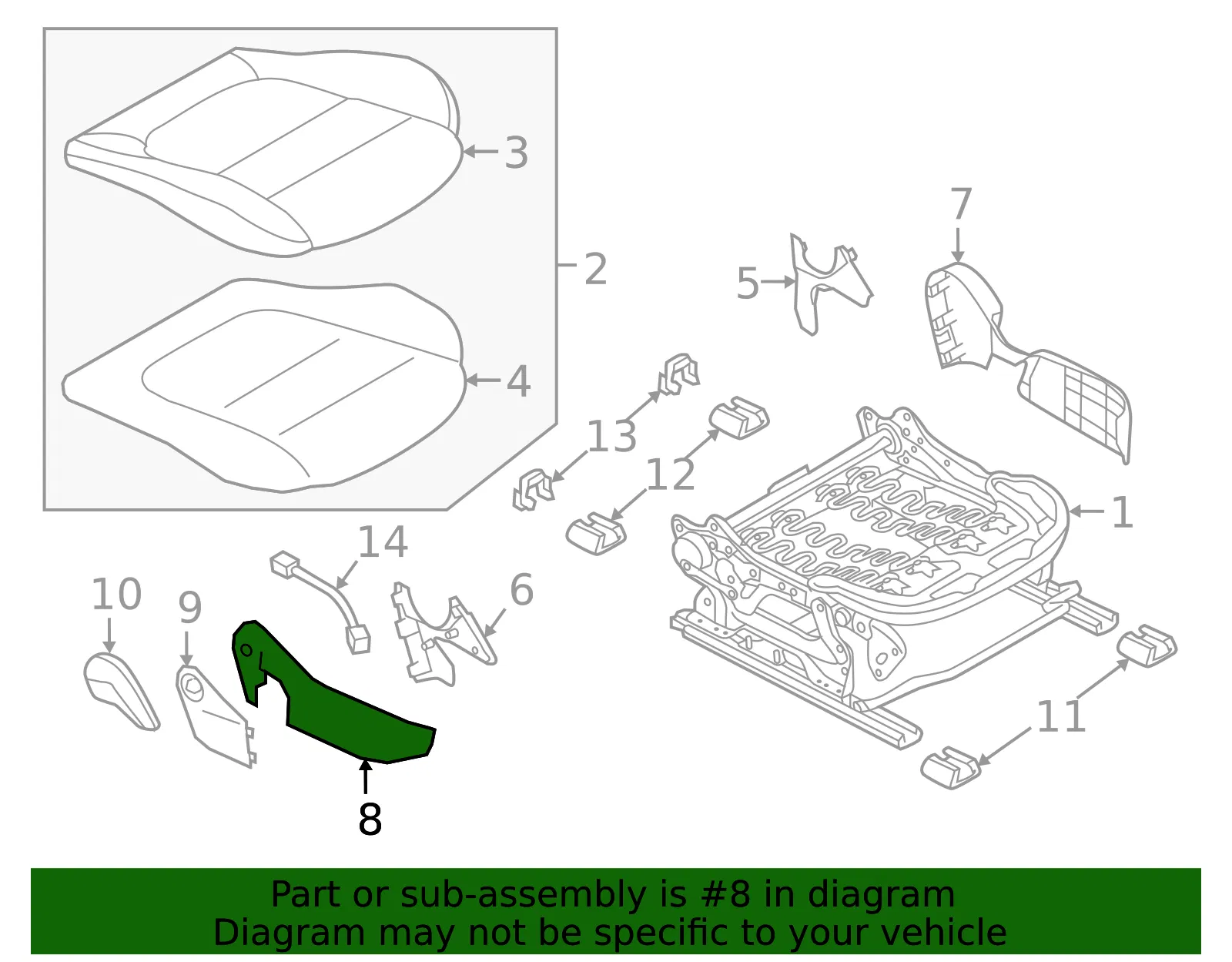 Seat Trim Panel - Mazda (beps881g102) - view 2