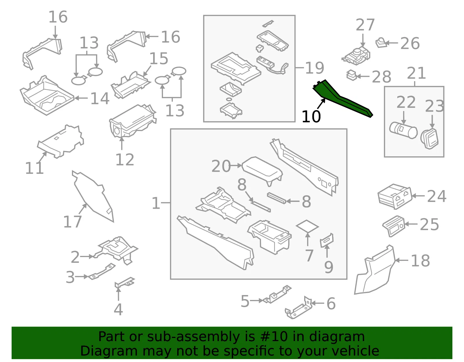 Console Trim Panel - Mazda (bgkm6448xb02) - view 2