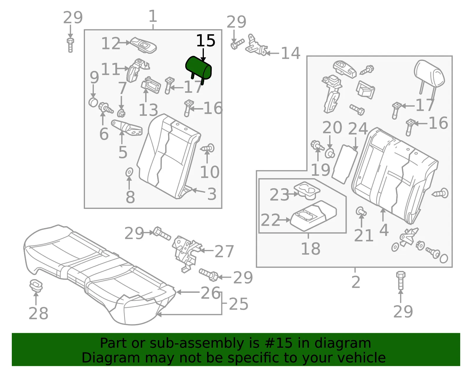 Headrest - Mazda (bgv48824002) - view 2