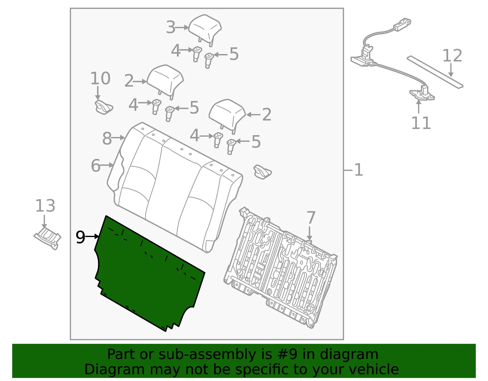 Seat Back Frame Insulator - Mazda (bhn188049) - view 2