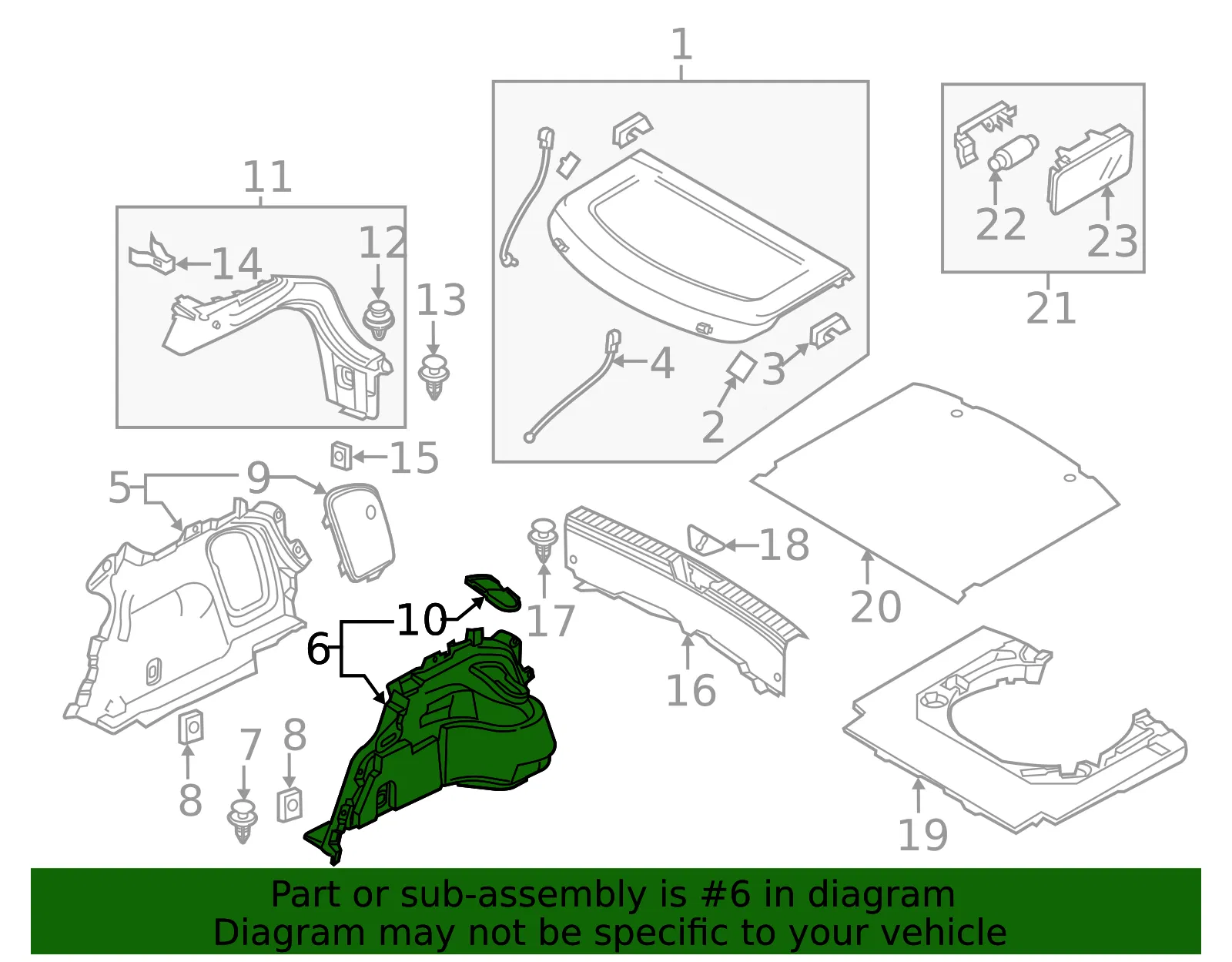 Trunk Trim Panel - Mazda (bhn968870a02) - view 2