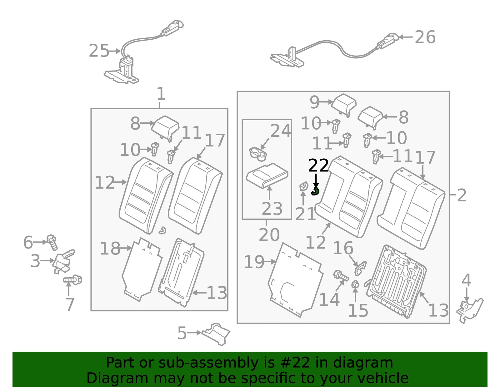 Armrest Assembly Clip - Mazda (bhn988468) - view 2