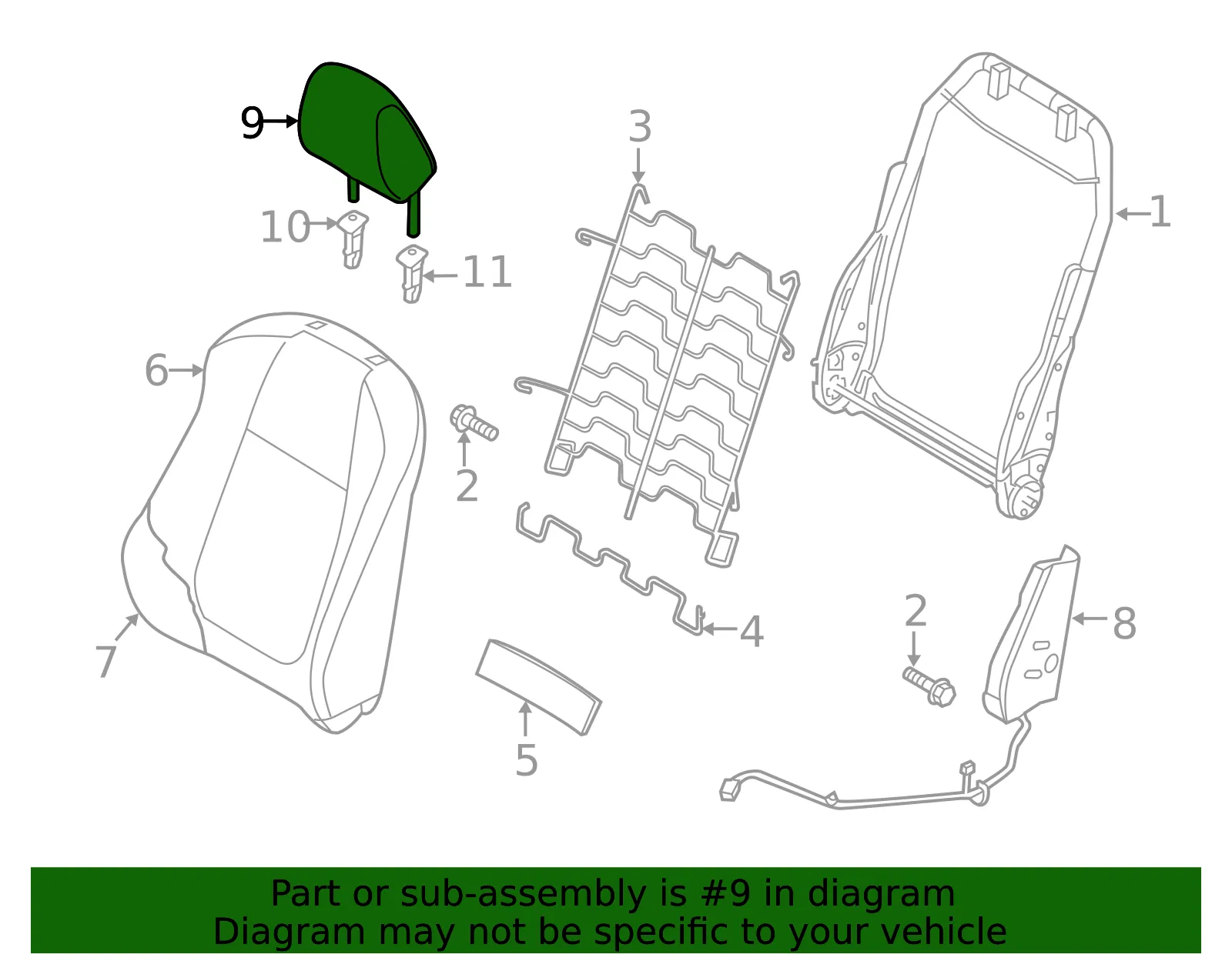 Headrest - Mazda (bhp58814024) - view 2