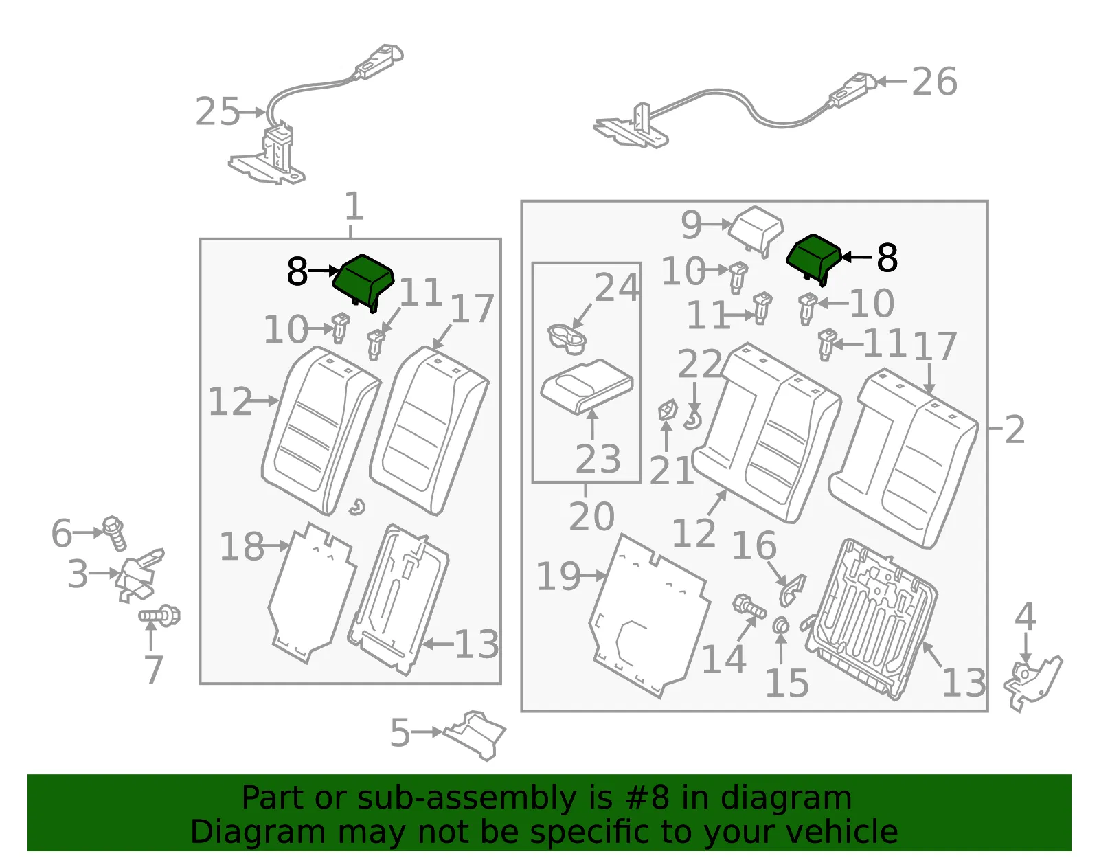Headrest, Outer - Mazda (bhp58824039) - view 2