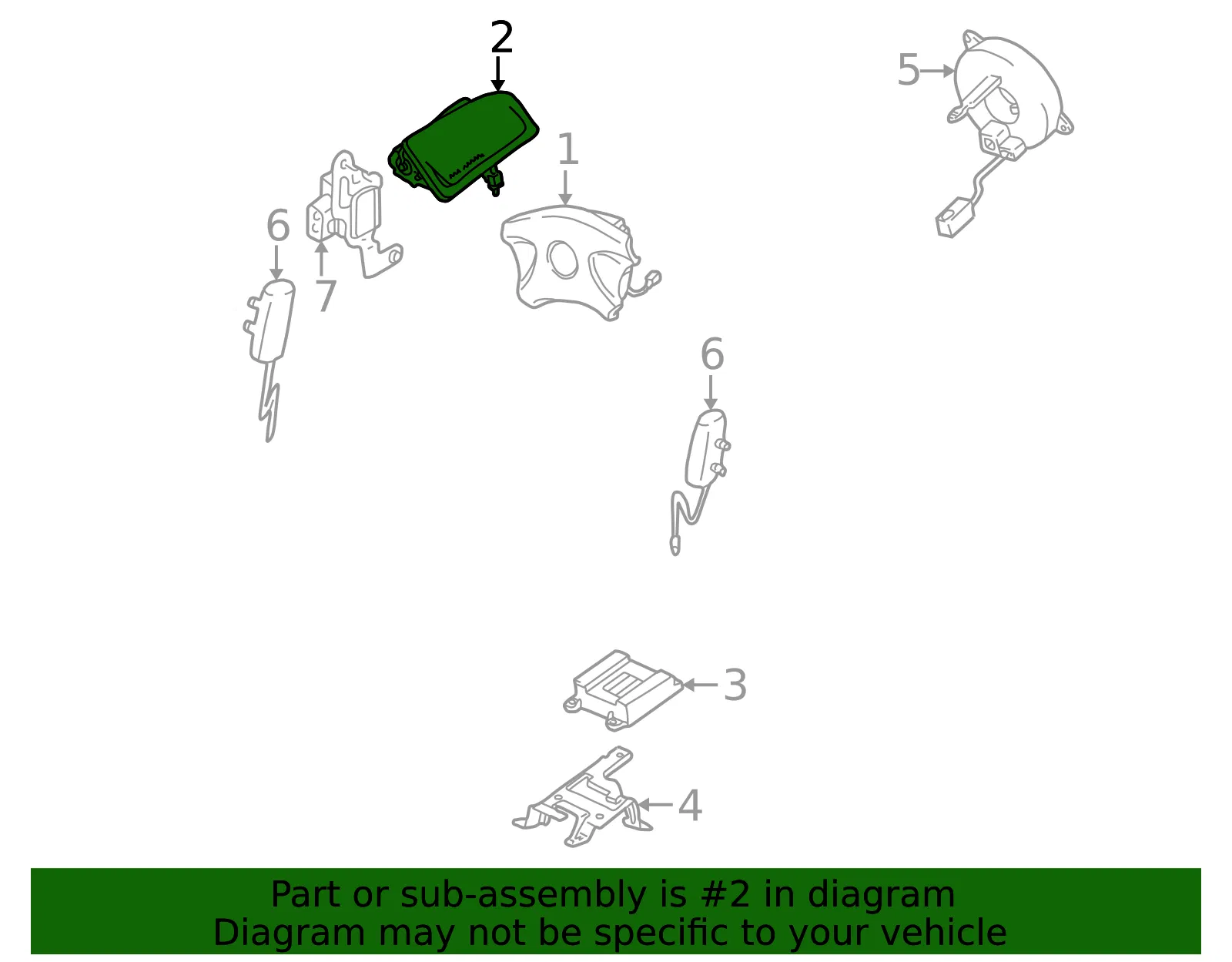Instrument Panel Air Bag - Mazda (bj0e57k70c65) - view 2