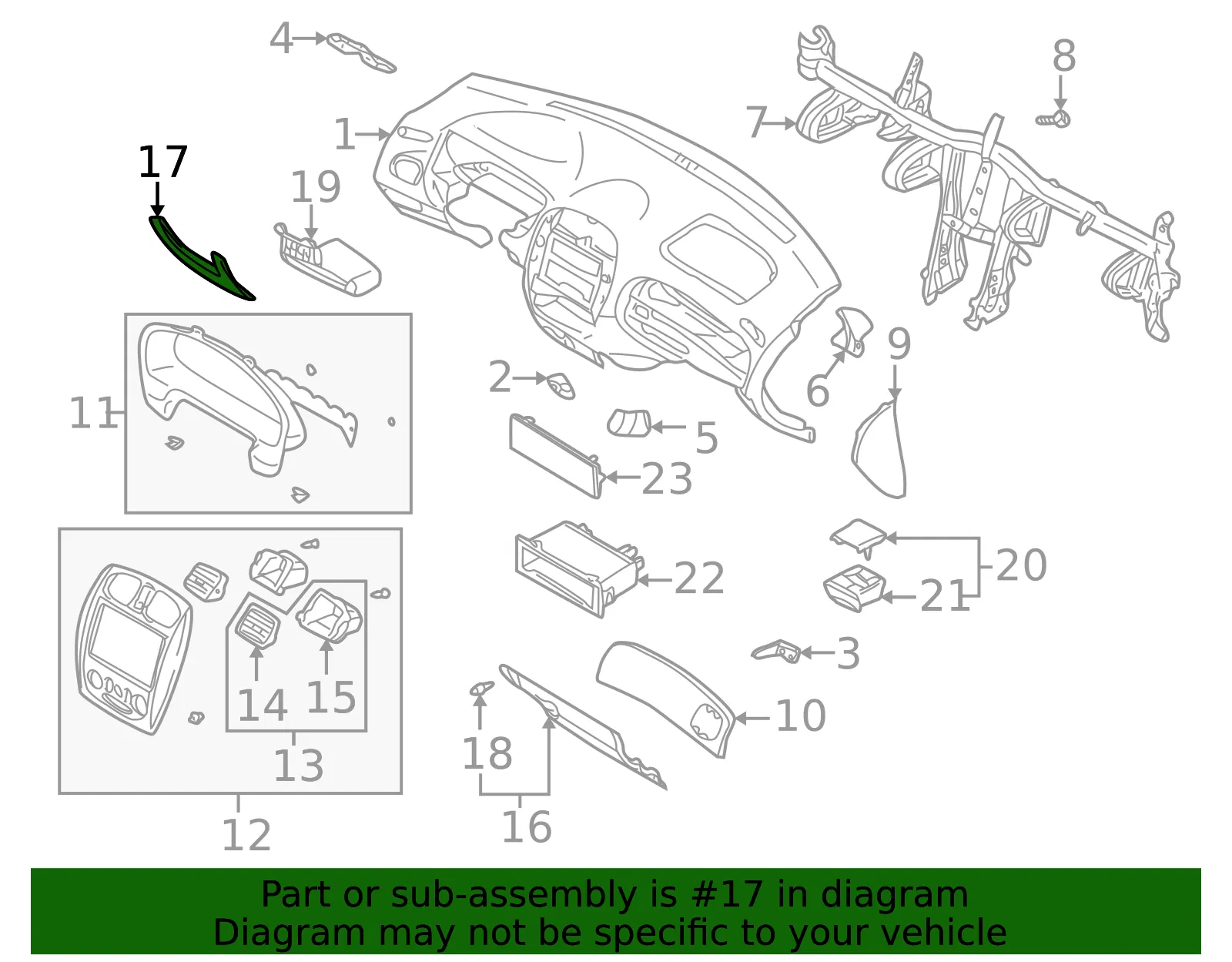 Instrument Panel Knee Bolster - Mazda (bj0j6428065) - view 2