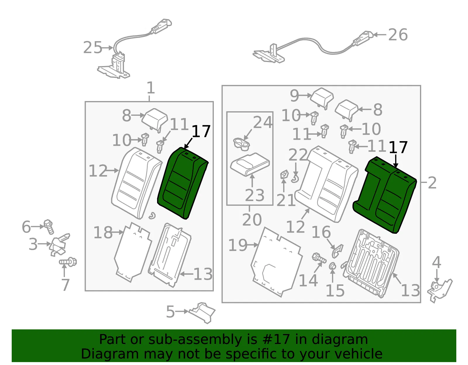 Seat Back Cushion Cover - Mazda (bjd288451a02) - view 2