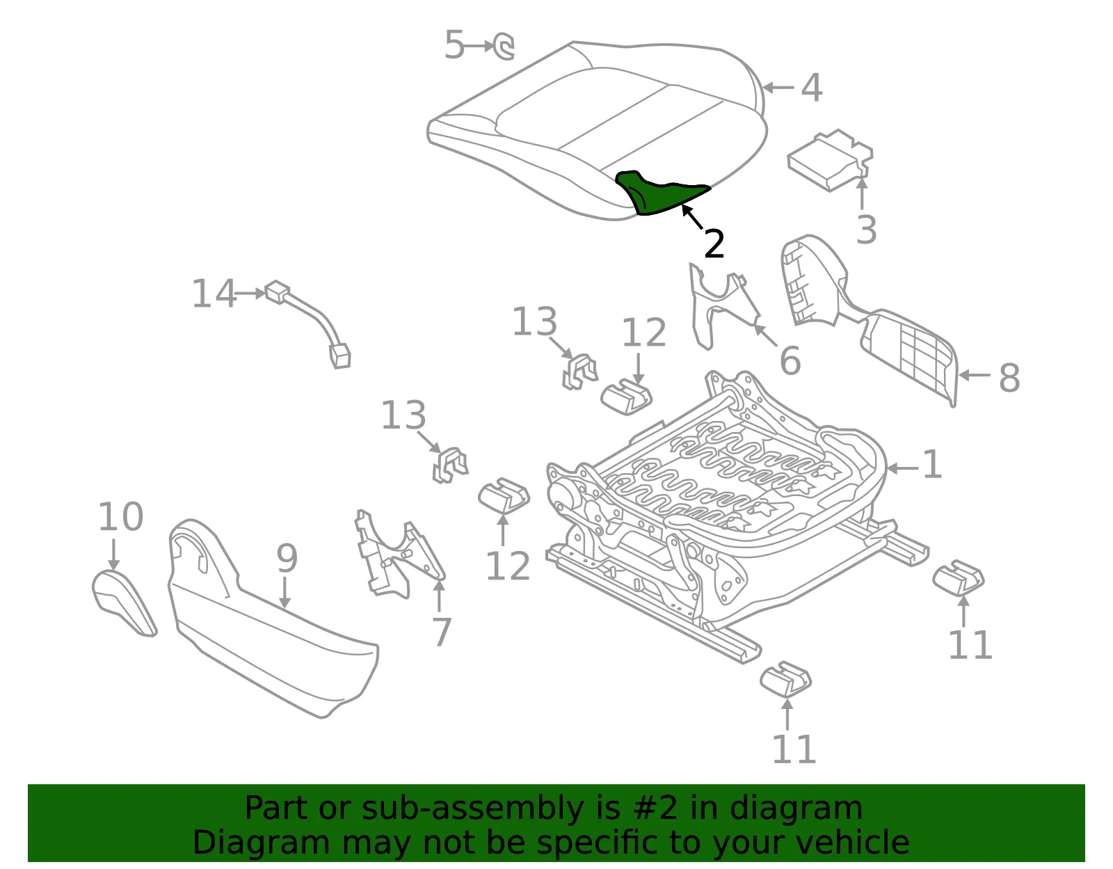 Seat Cushion Foam - Mazda (bjd588112) - view 2