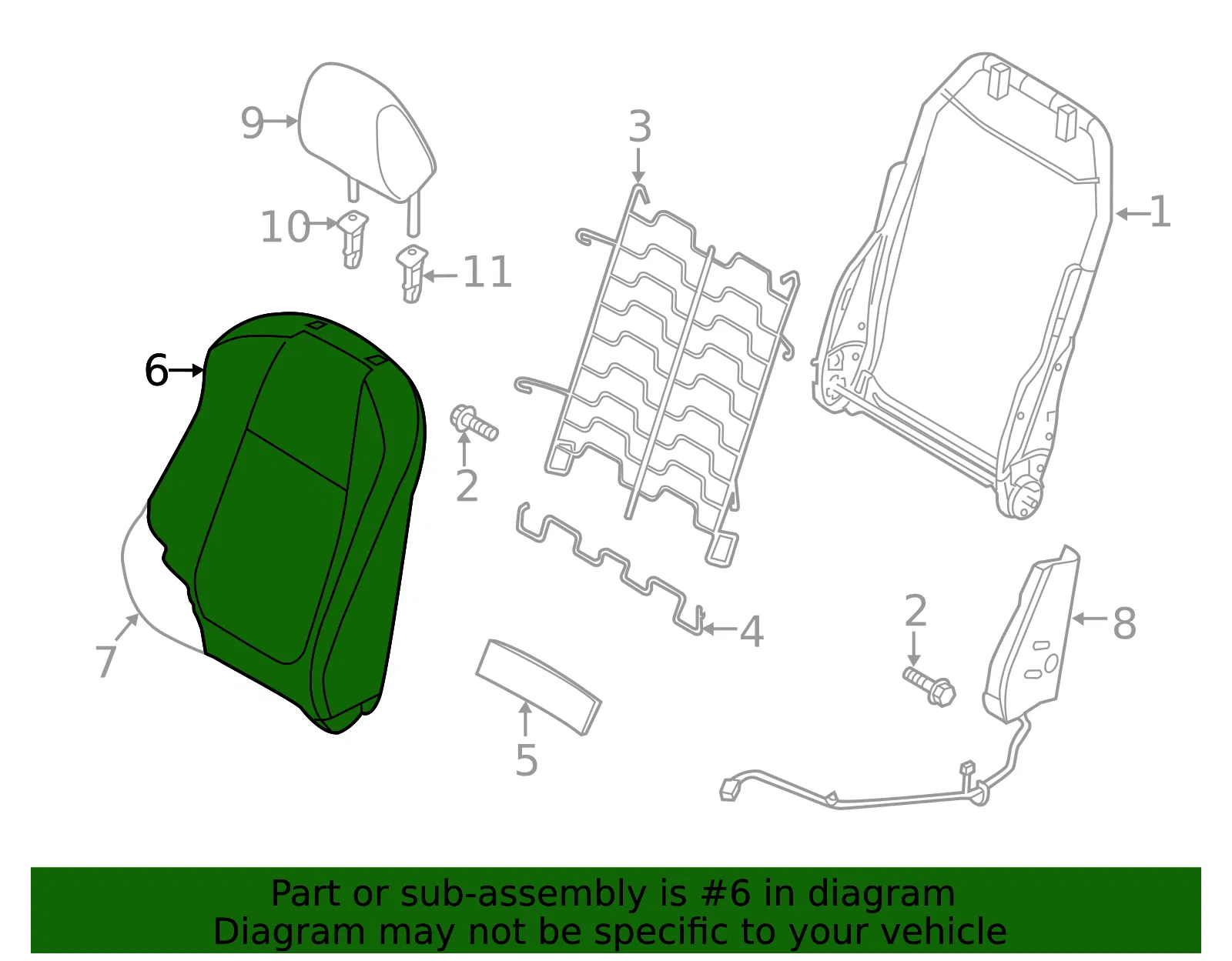 Seat Back Cushion Cover - Mazda (bjd688181a02) - view 2